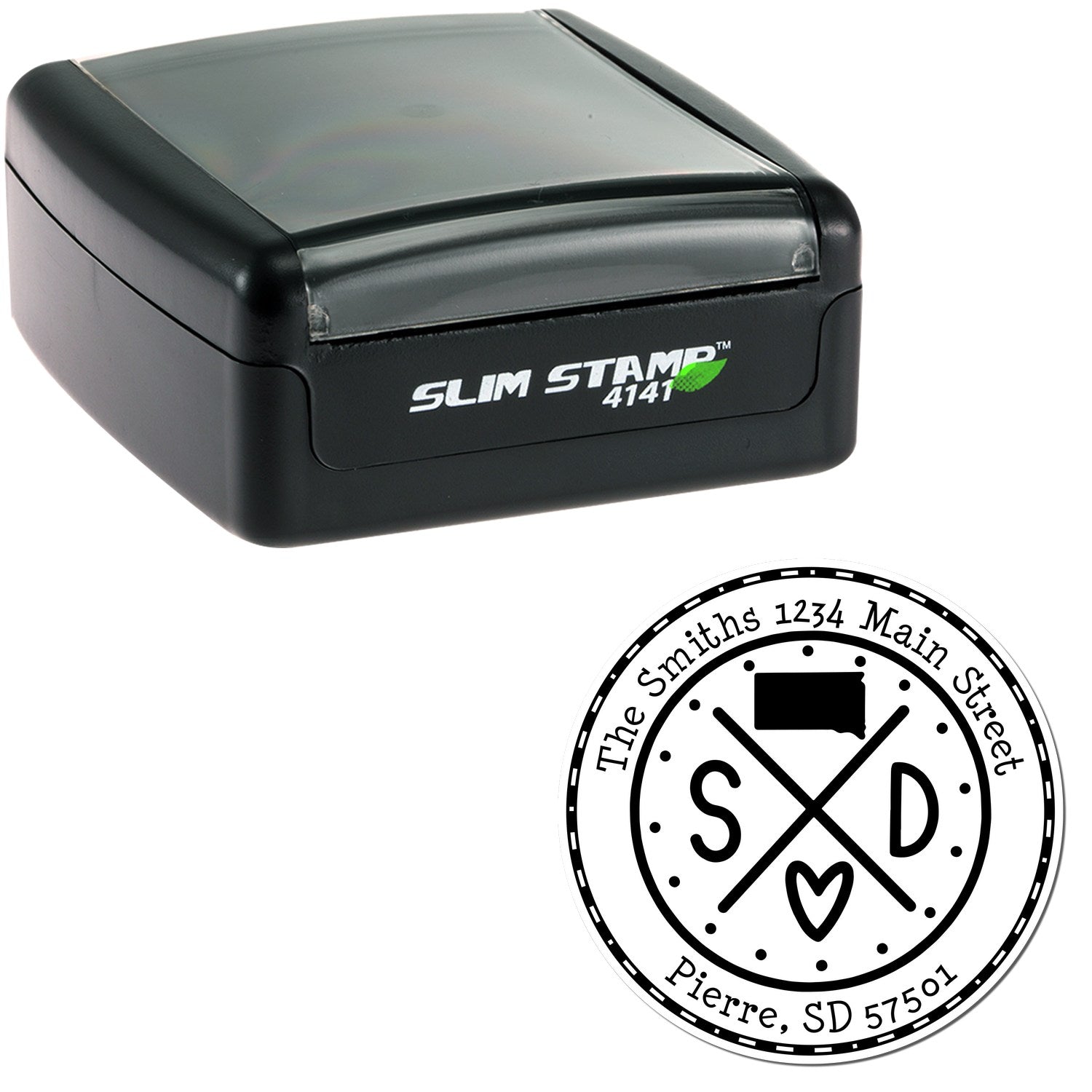 Slim South Dakota State Cross Customizable Address Label Stamp - Engineer Seal Stamps