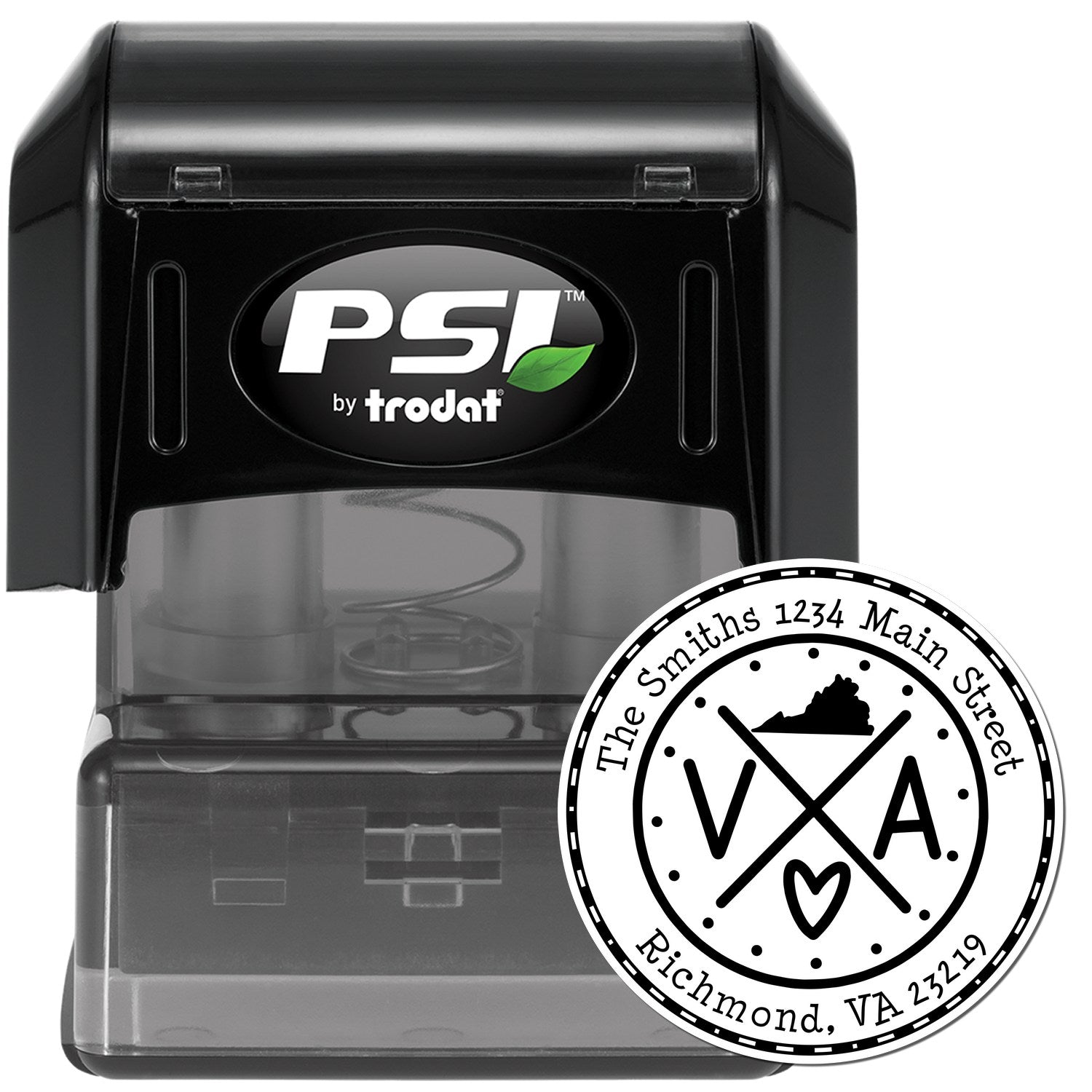 Round PSI Virginia State Cross Customizable Return Address Stamp - Engineer Seal Stamps