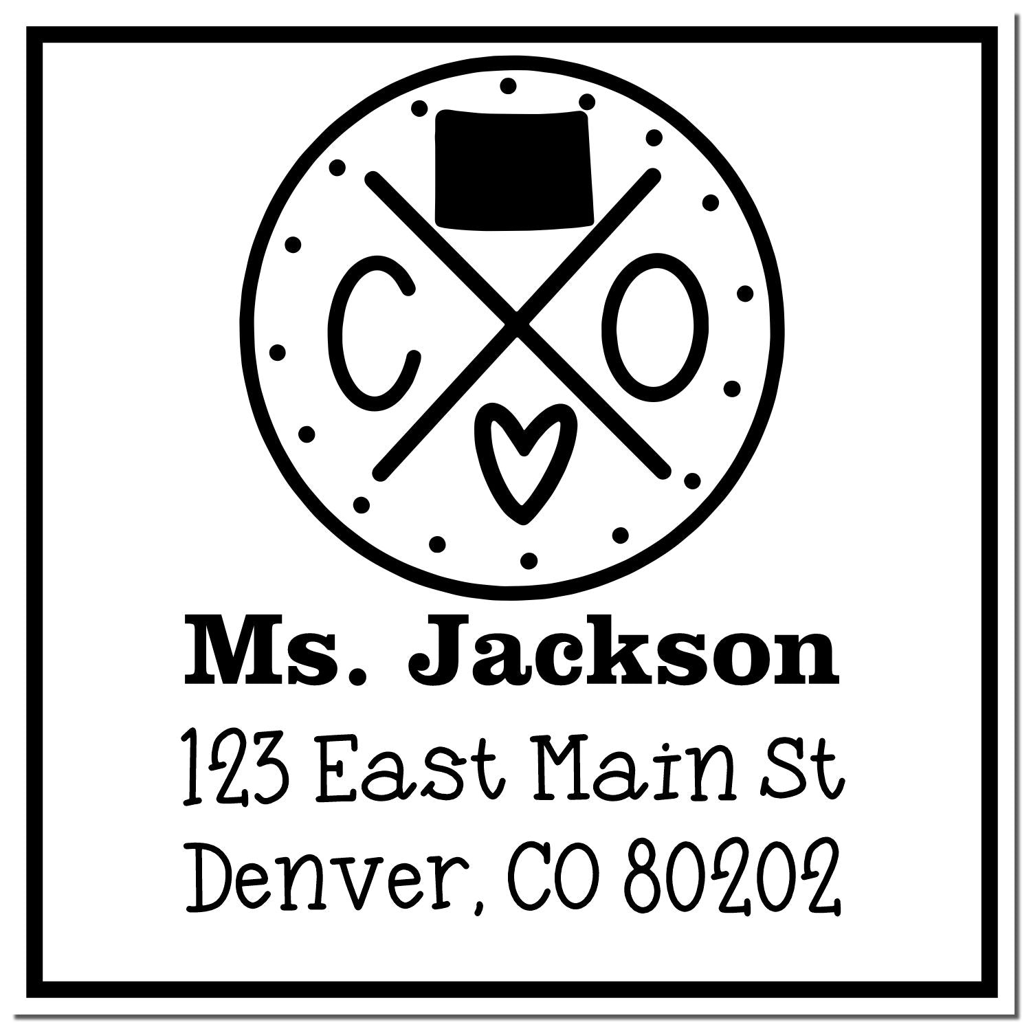Self-Inking Colorado State Cross Customized Address Label Stamper - Engineer Seal Stamps