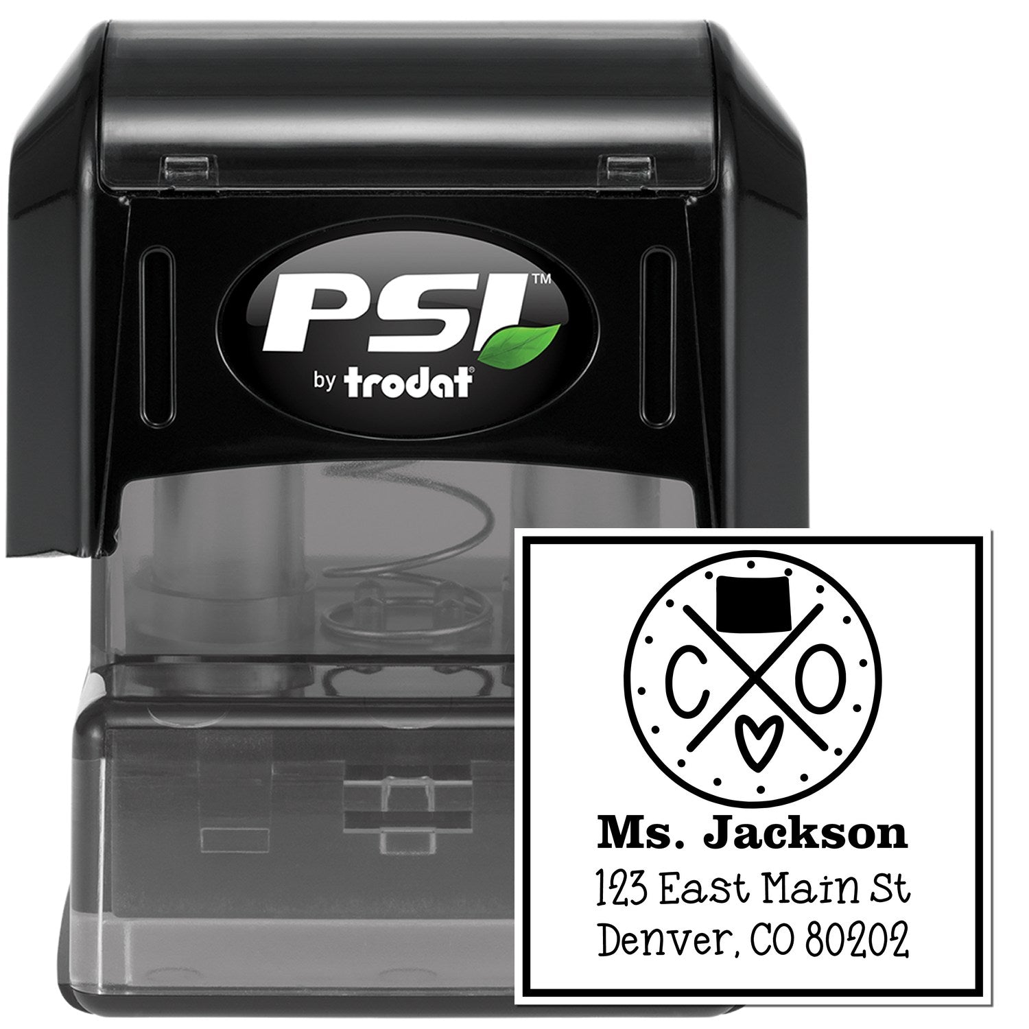 PSI Pre-Inked Colorado State Cross Customizable Name and Address Stamp - Engineer Seal Stamps