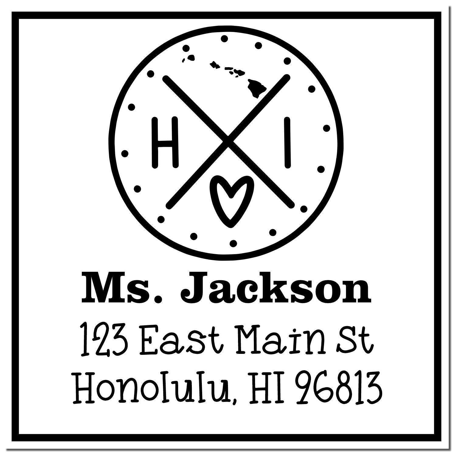 Self-Inking Hawaii State Cross Customizable Return Address Stamp - Engineer Seal Stamps