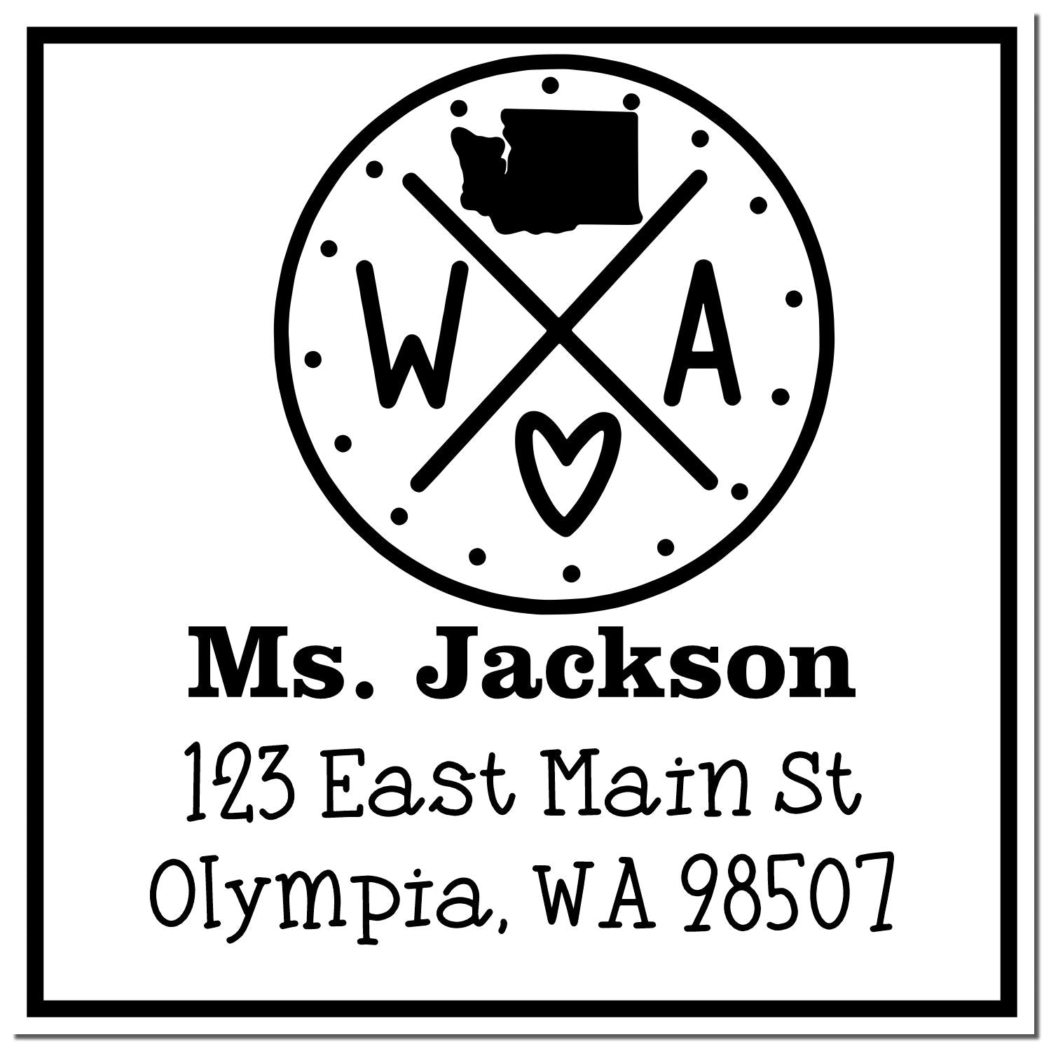 Self-Inking Washington State Cross Custom-Made Address Stamp - Engineer Seal Stamps