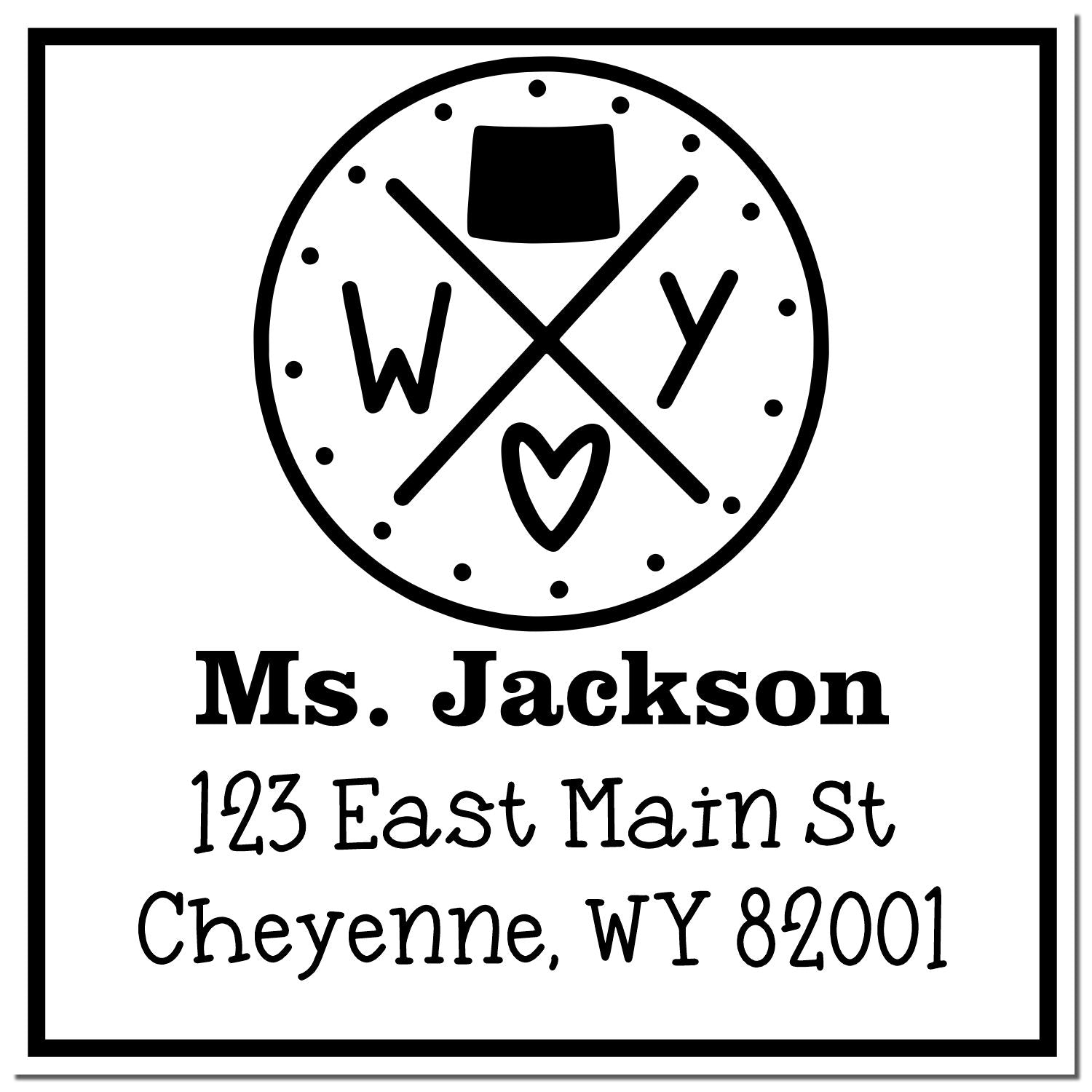 PSI Pre-Inked Wyoming State Cross Custom-Made Mailing Rubber Stamp - Engineer Seal Stamps