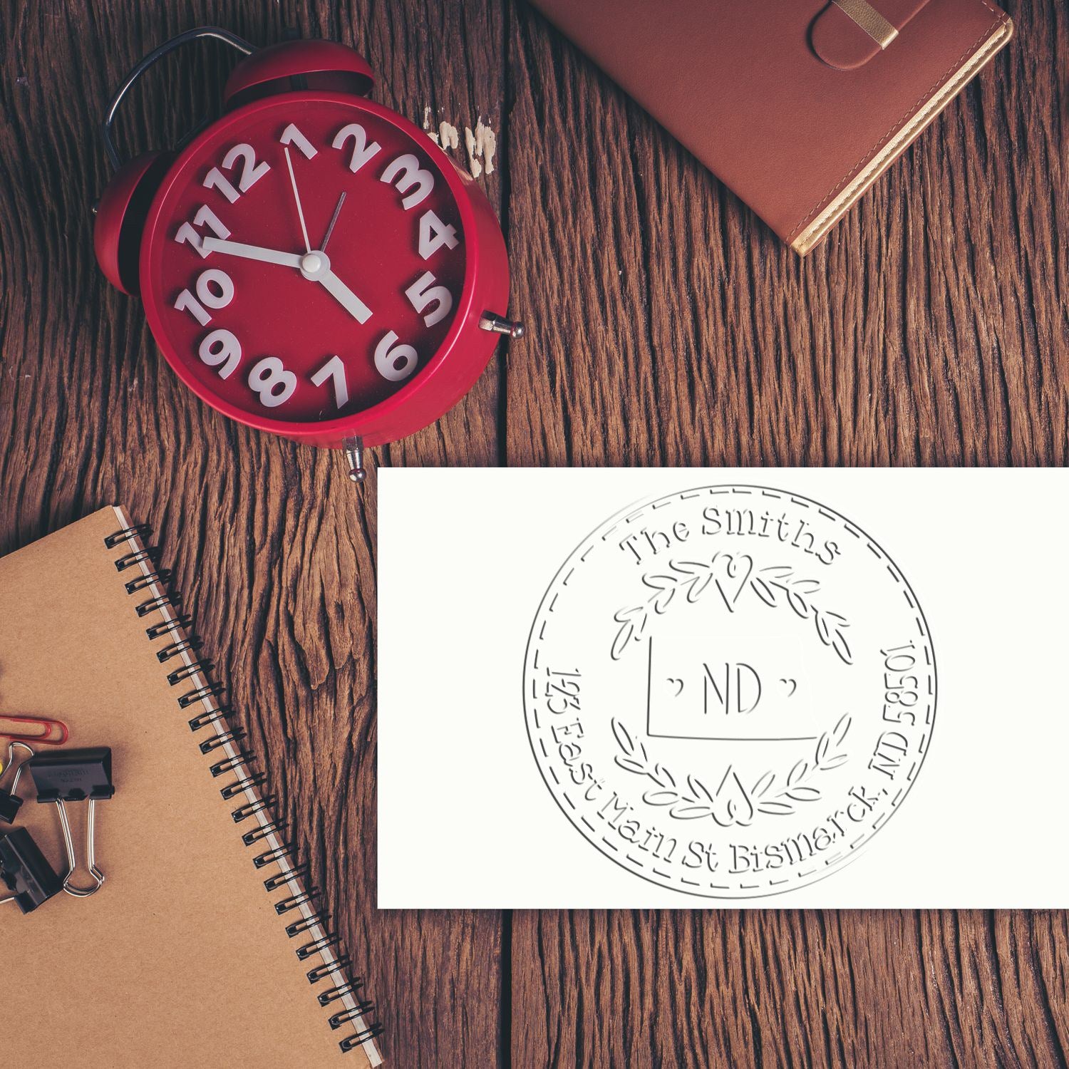 Soft Seal Personalized Name and Address Embossing Stamp for ND