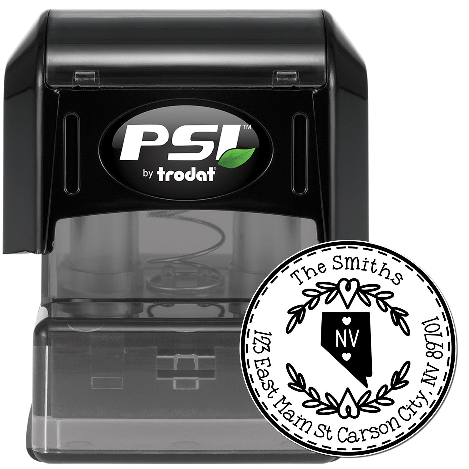 Round PSI Nevada State Wreath Customized New Address Stamp - Engineer Seal Stamps