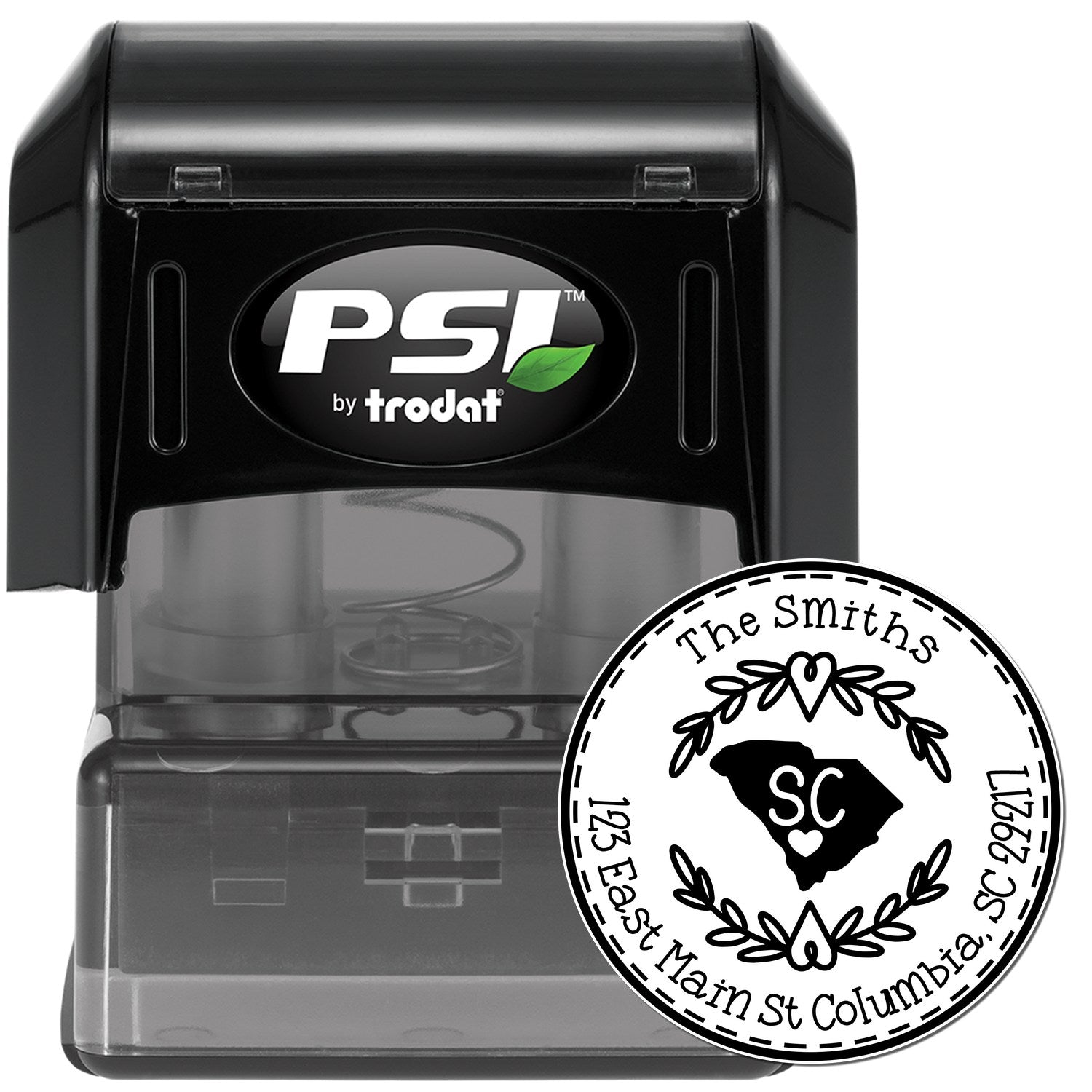 Round PSI South Carolina State Wreath Custom-Made Address Return Stamp - Engineer Seal Stamps