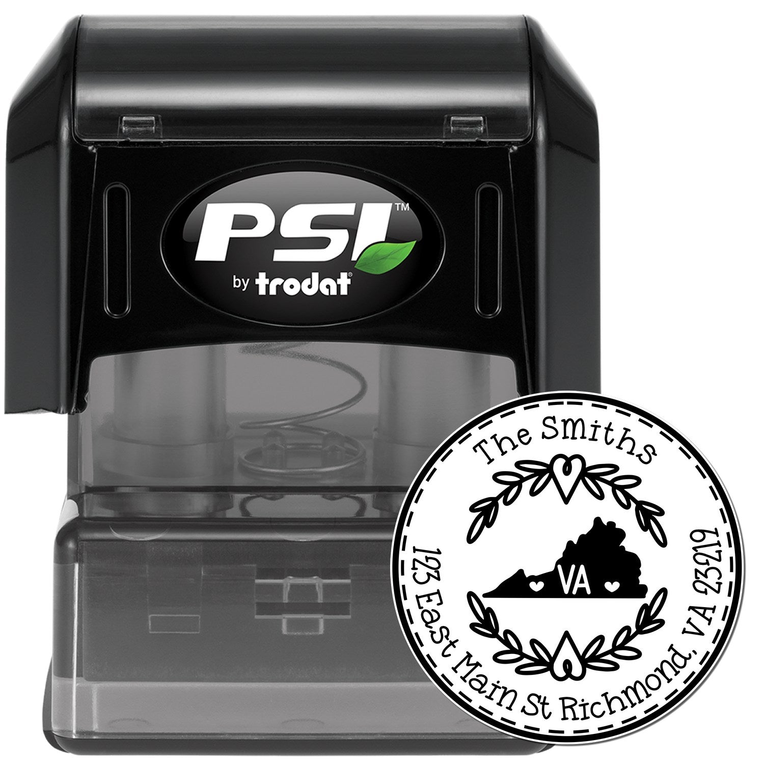 Round PSI Virginia State Wreath Custom-Made Home Address For Envelopes Stamp - Engineer Seal Stamps