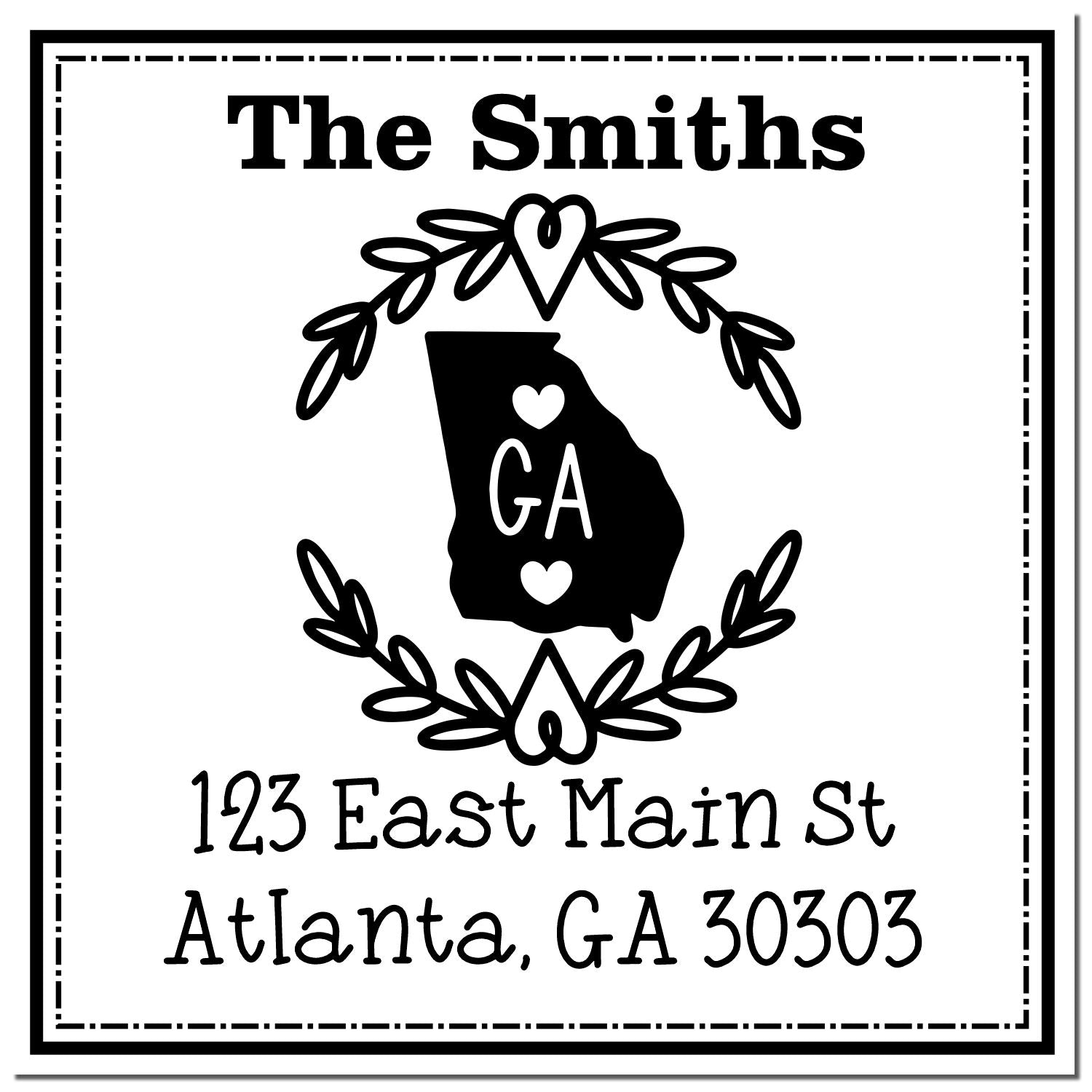 Self-Inking Georgia State Wreath Custom-Made Mail Rubber Stamp - Engineer Seal Stamps