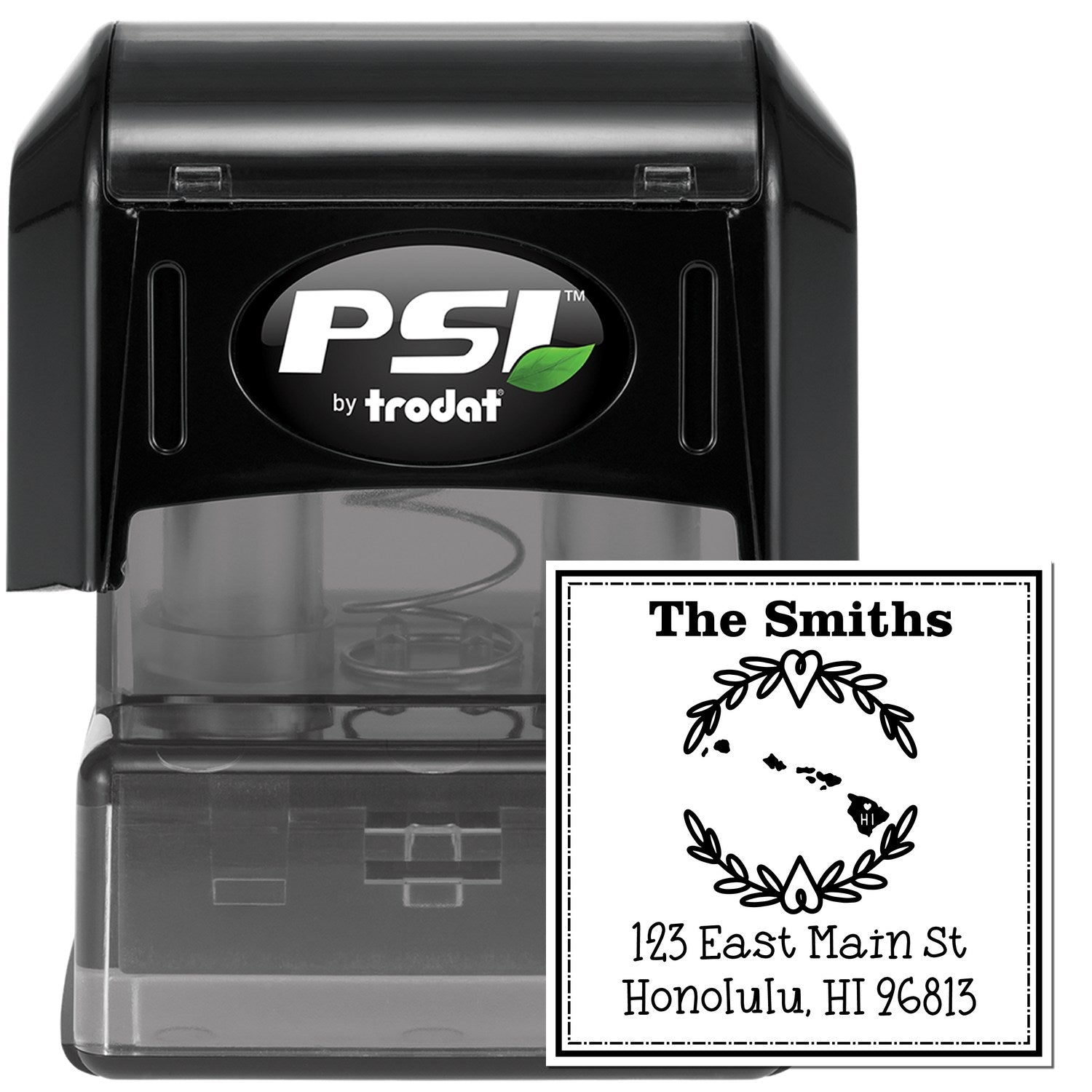 PSI Pre-Inked Hawaii State Wreath Custom-Made Address Return Rubber Stamp - Engineer Seal Stamps