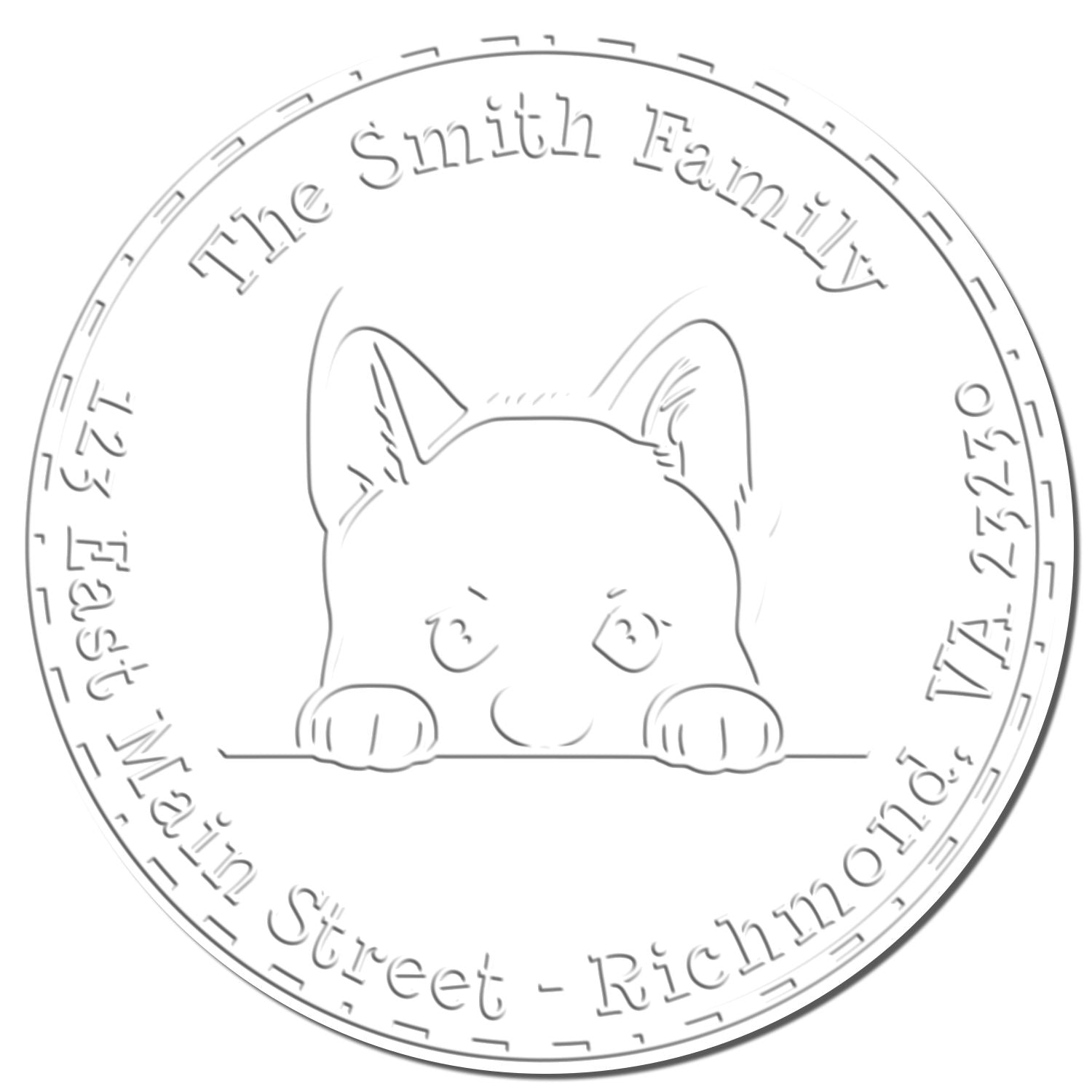 Soft Akita Customized Address Seal Embosser - Engineer Seal Stamps