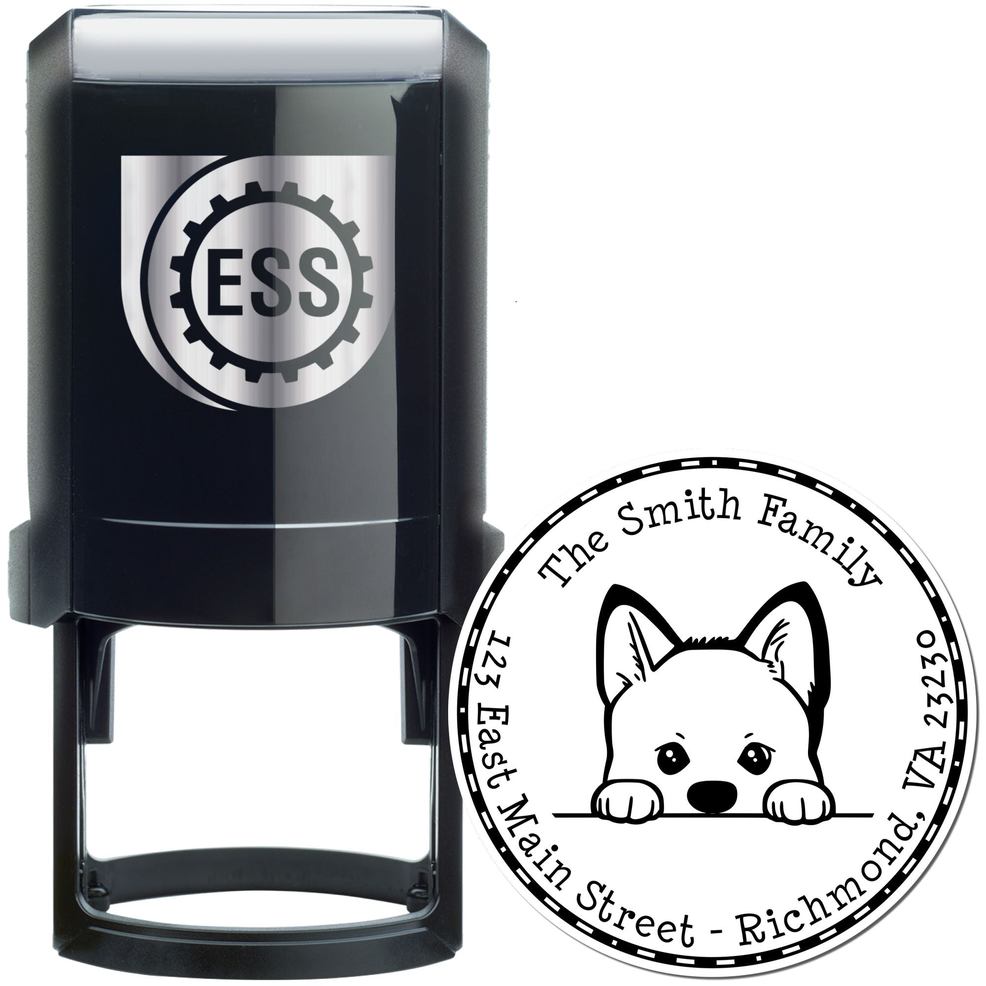 Round Self-Inking Akita Address Stamp - Engineer Seal Stamps