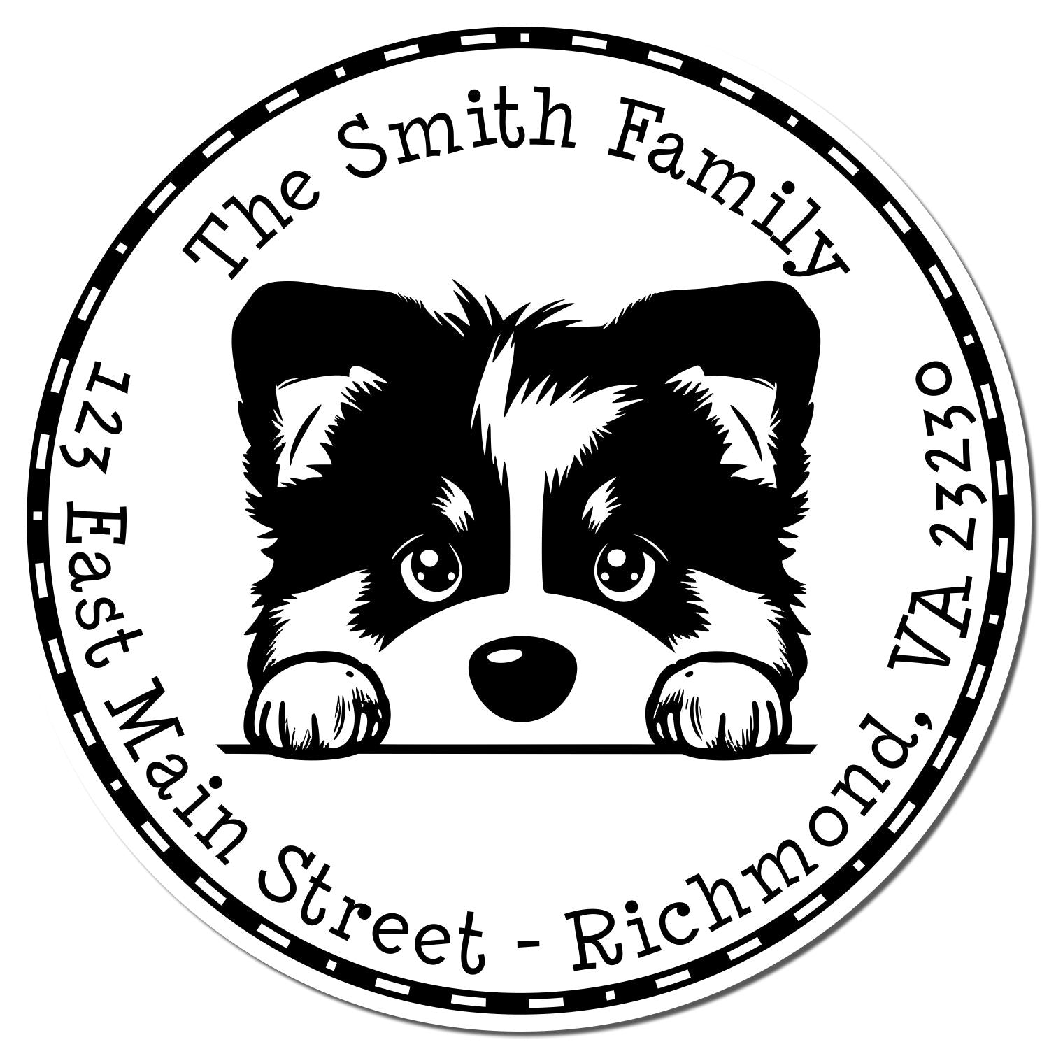 Round Self-Inking Alaskan Malamute Return Address Stamp - Engineer Seal Stamps