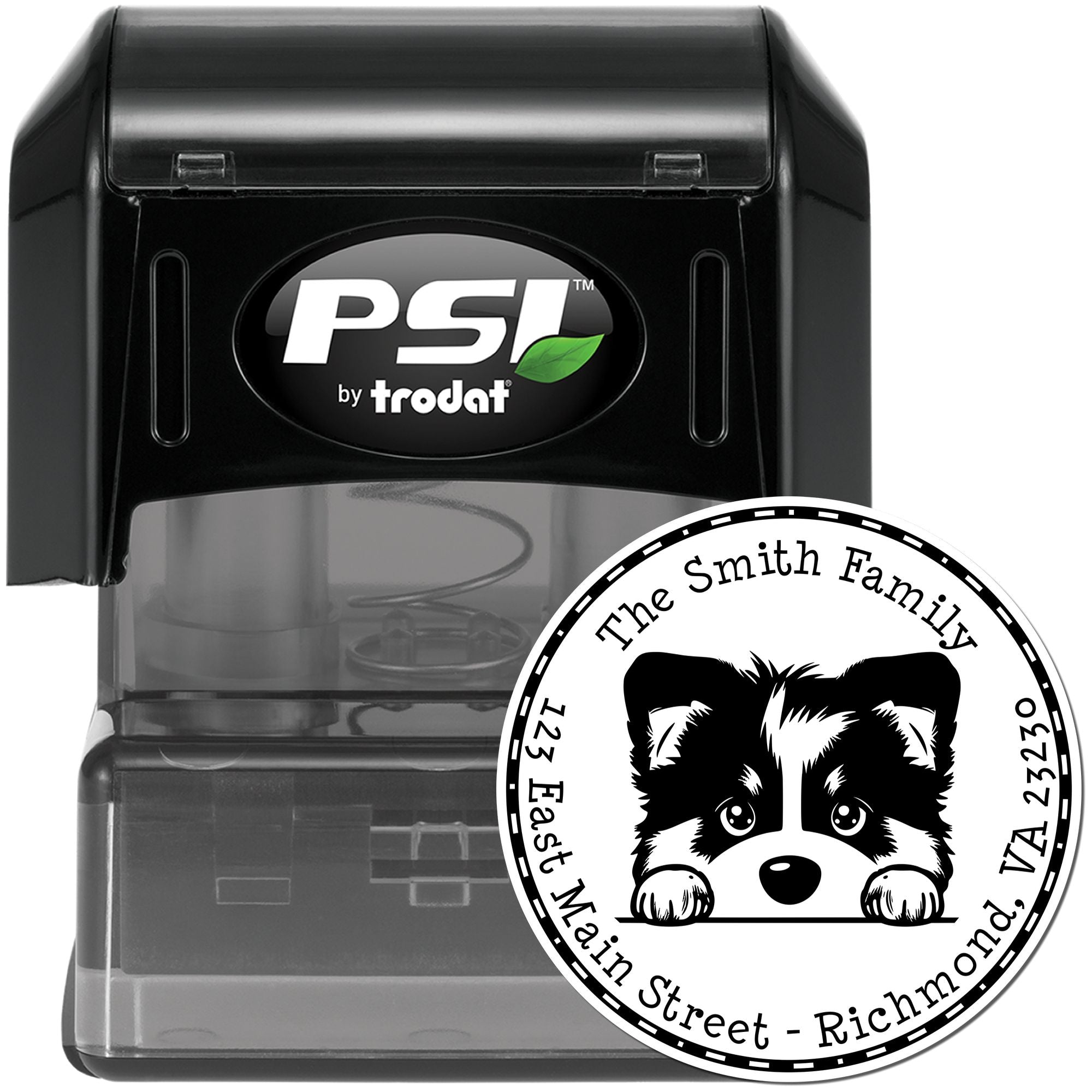 Round Pre-Inked Alaskan Malamute Custom Address Stamp - Engineer Seal Stamps