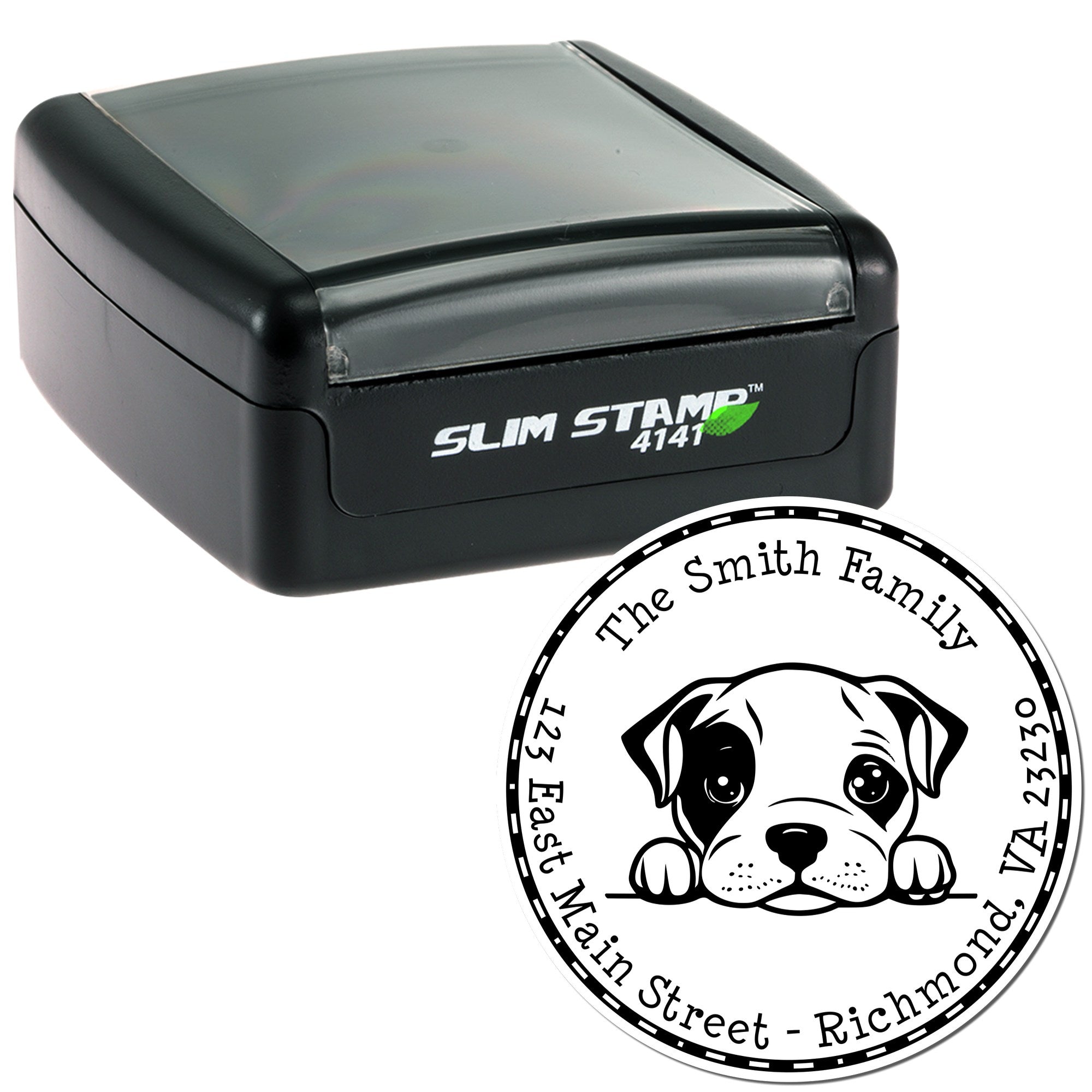 Slim American Staffordshire Terrier Personalized Address Stamp - Engineer Seal Stamps