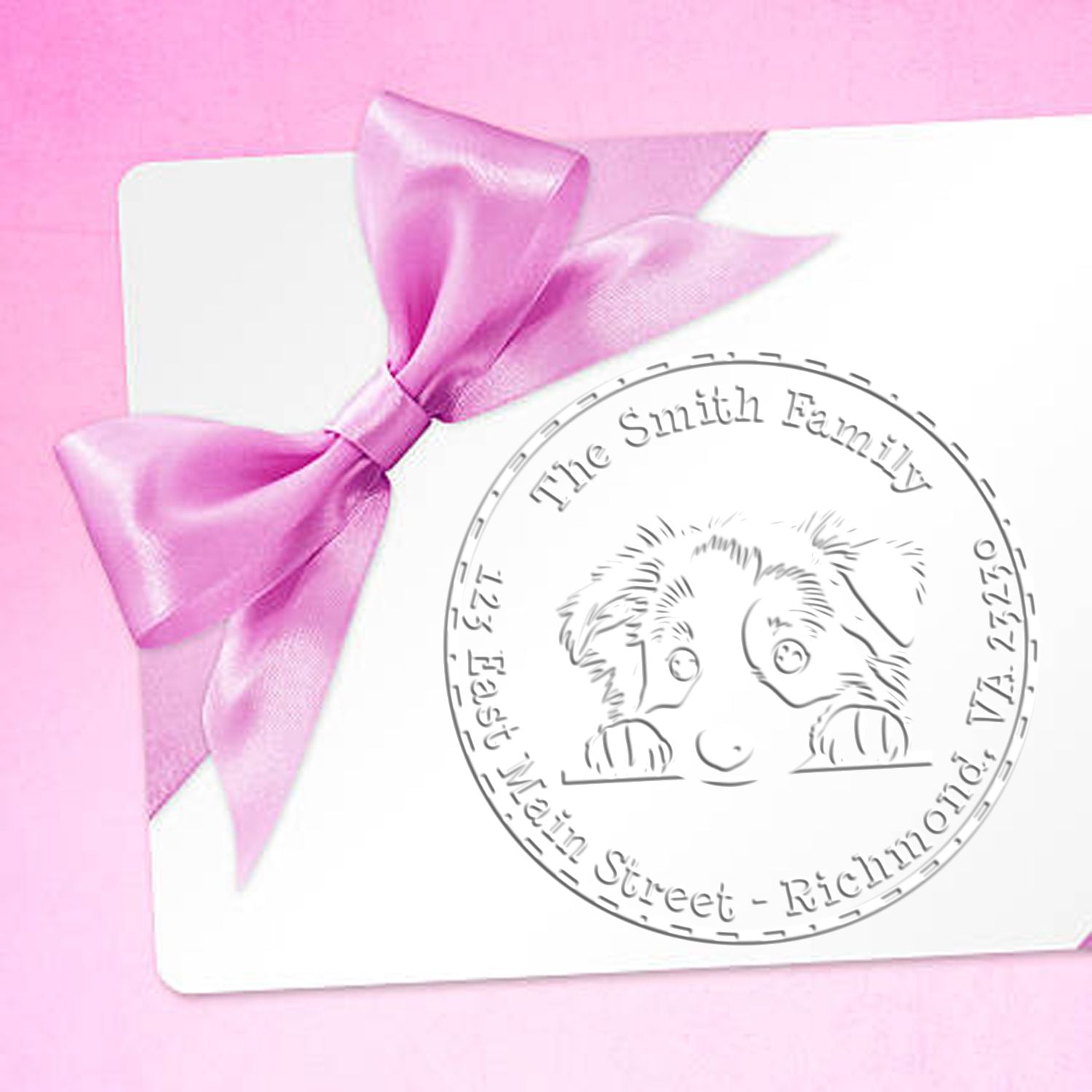 Australian Shepherd Personalized New Address Desk Embosser - Engineer Seal Stamps