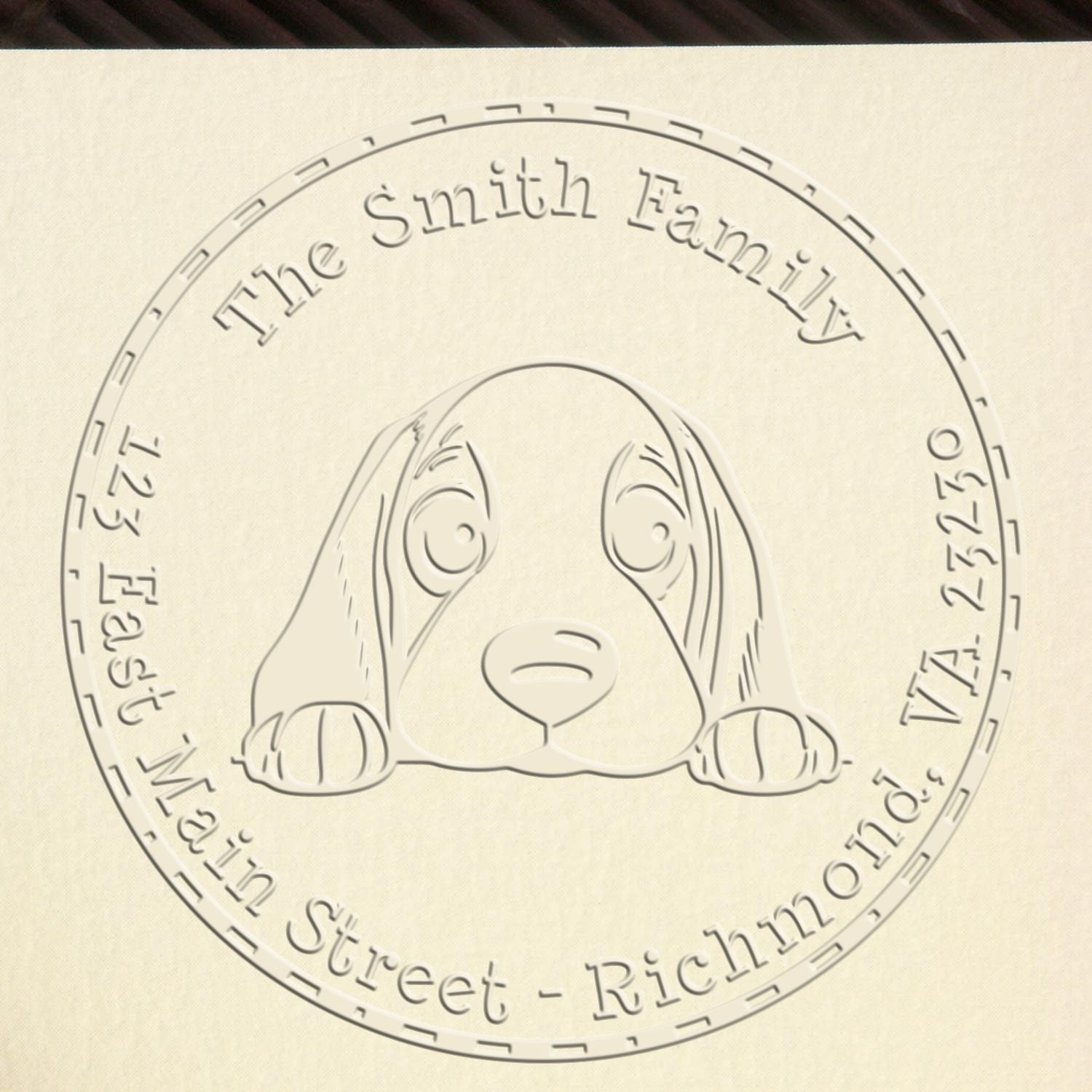 Basset Hound Personalized Desk Embosser - Engineer Seal Stamps