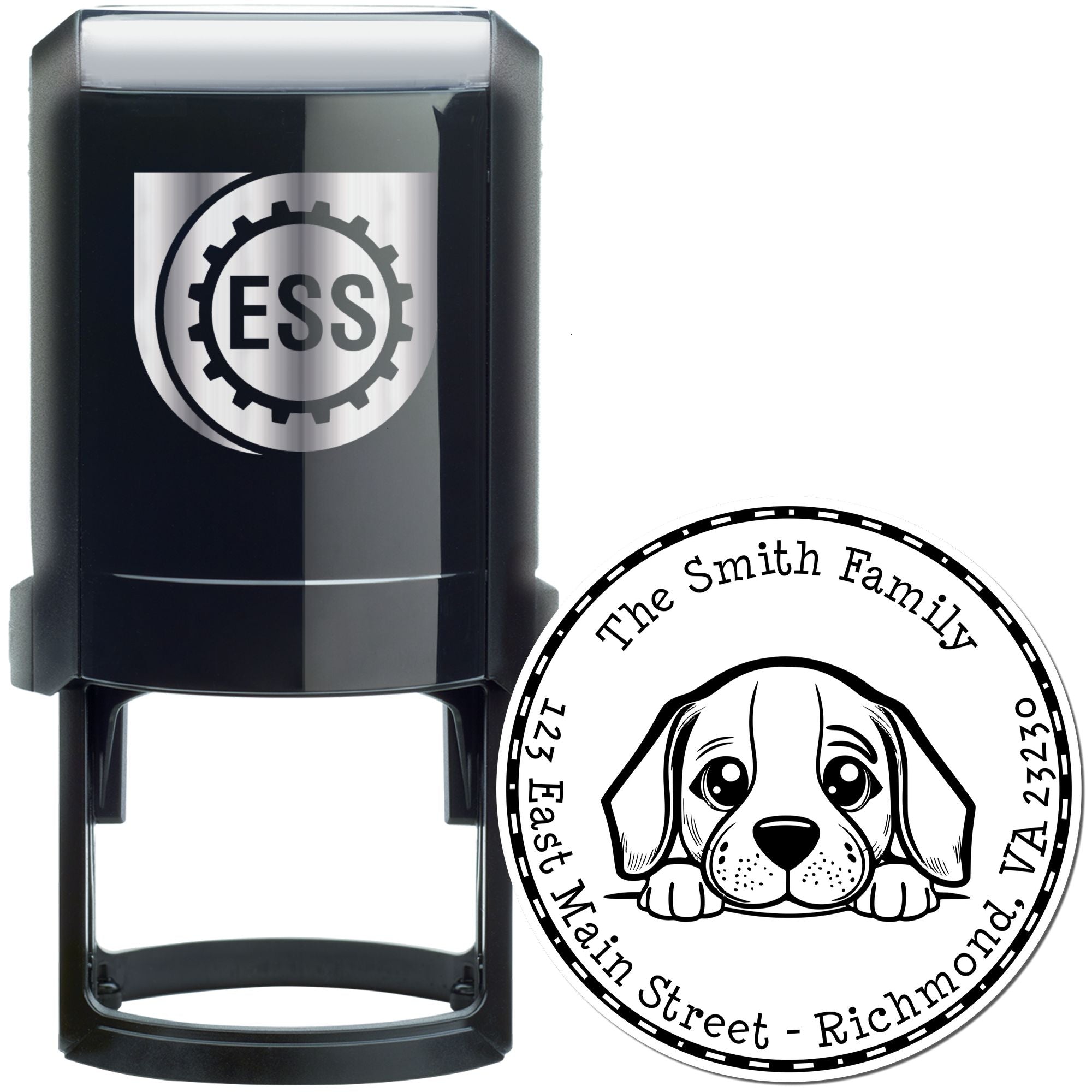 Round Self-Inking Beagle Address Return Stamp - Engineer Seal Stamps