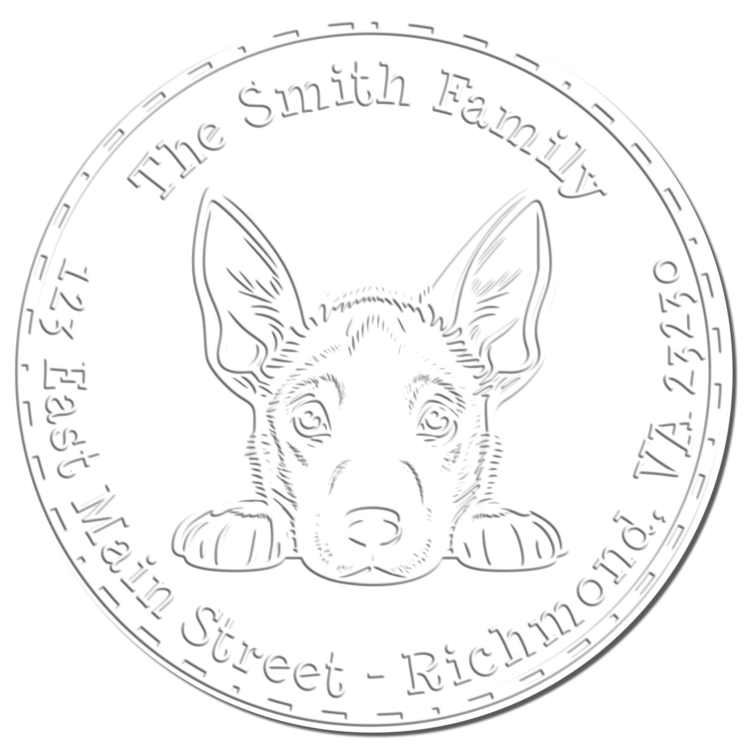 Soft Belgian Malinois Customized Mail Seal Embosser - Engineer Seal Stamps