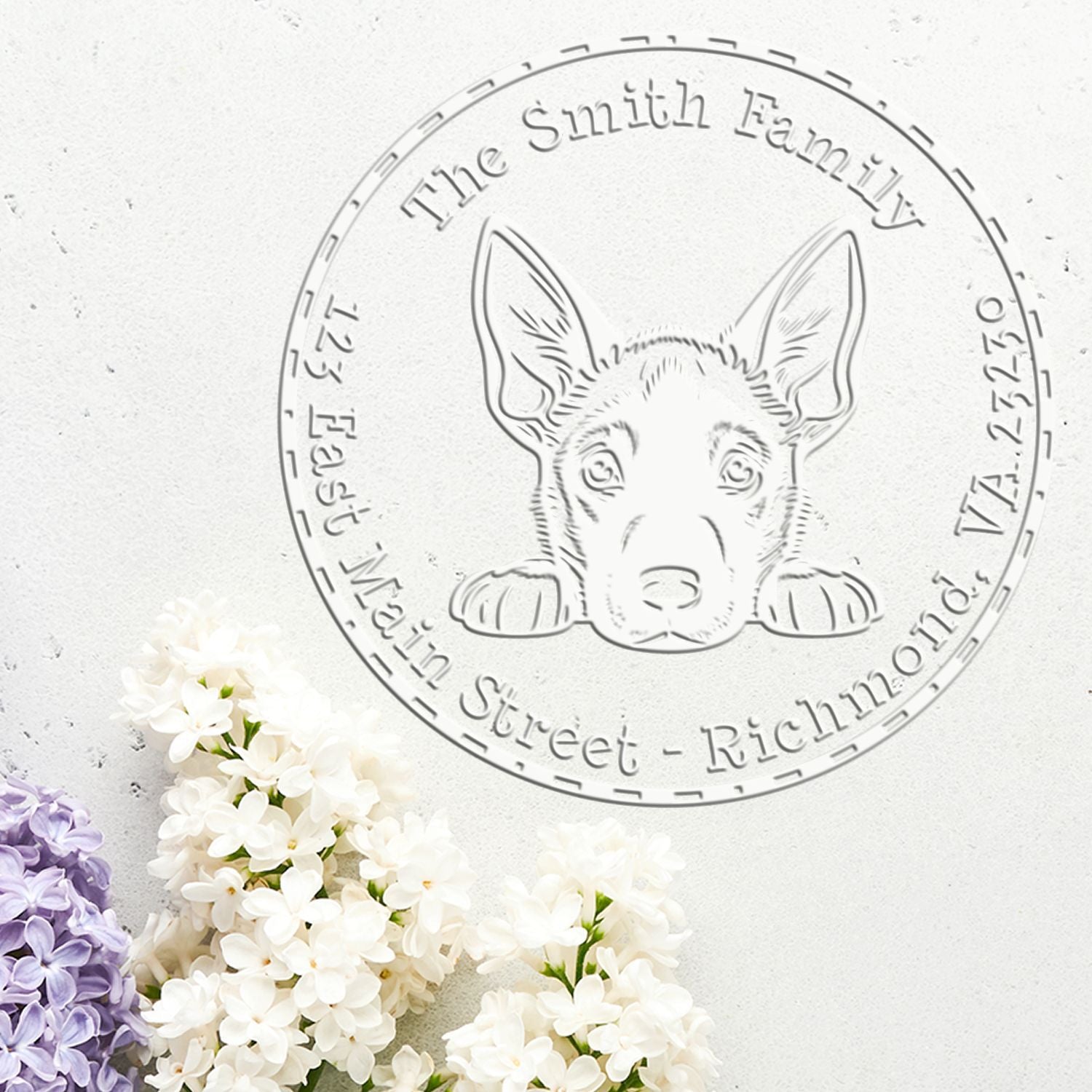 Soft Belgian Malinois Customized Mail Seal Embosser - Engineer Seal Stamps