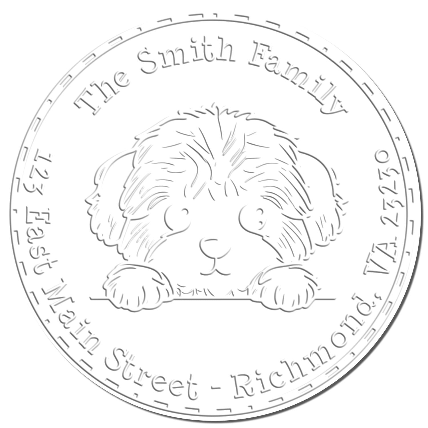 Bichon Frise Custom Address Desk Embosser - Engineer Seal Stamps