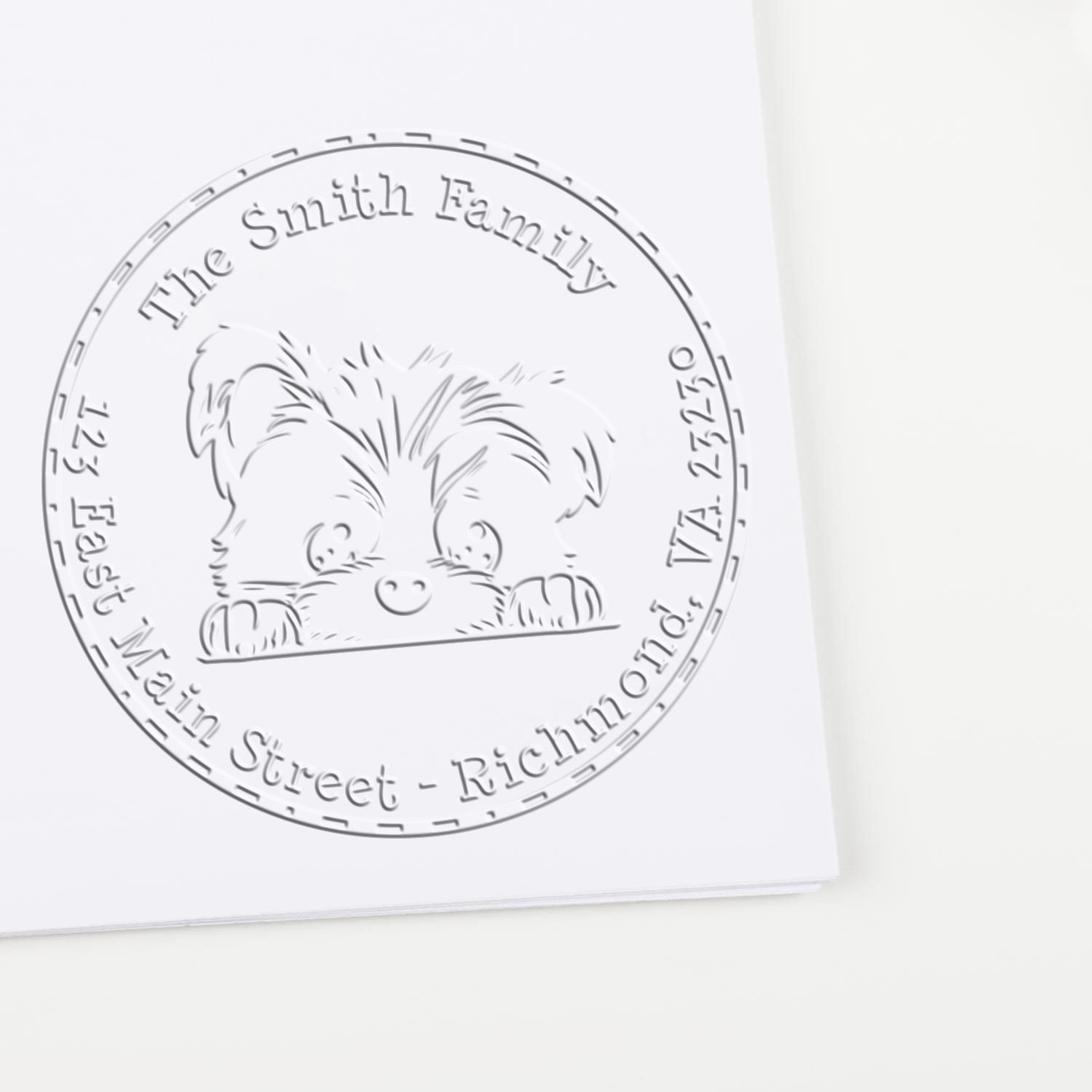 Biewer Terrier Custom Address Seal Desk Embosser - Engineer Seal Stamps