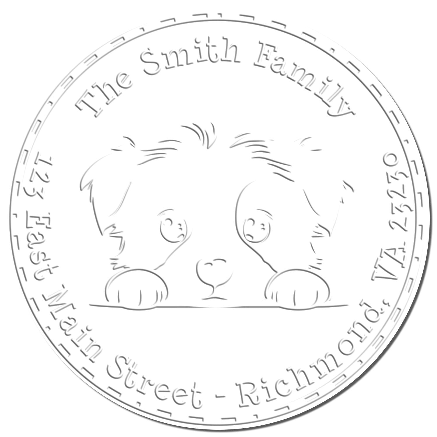 Soft Border Collie Customized Address Return Embosser - Engineer Seal Stamps