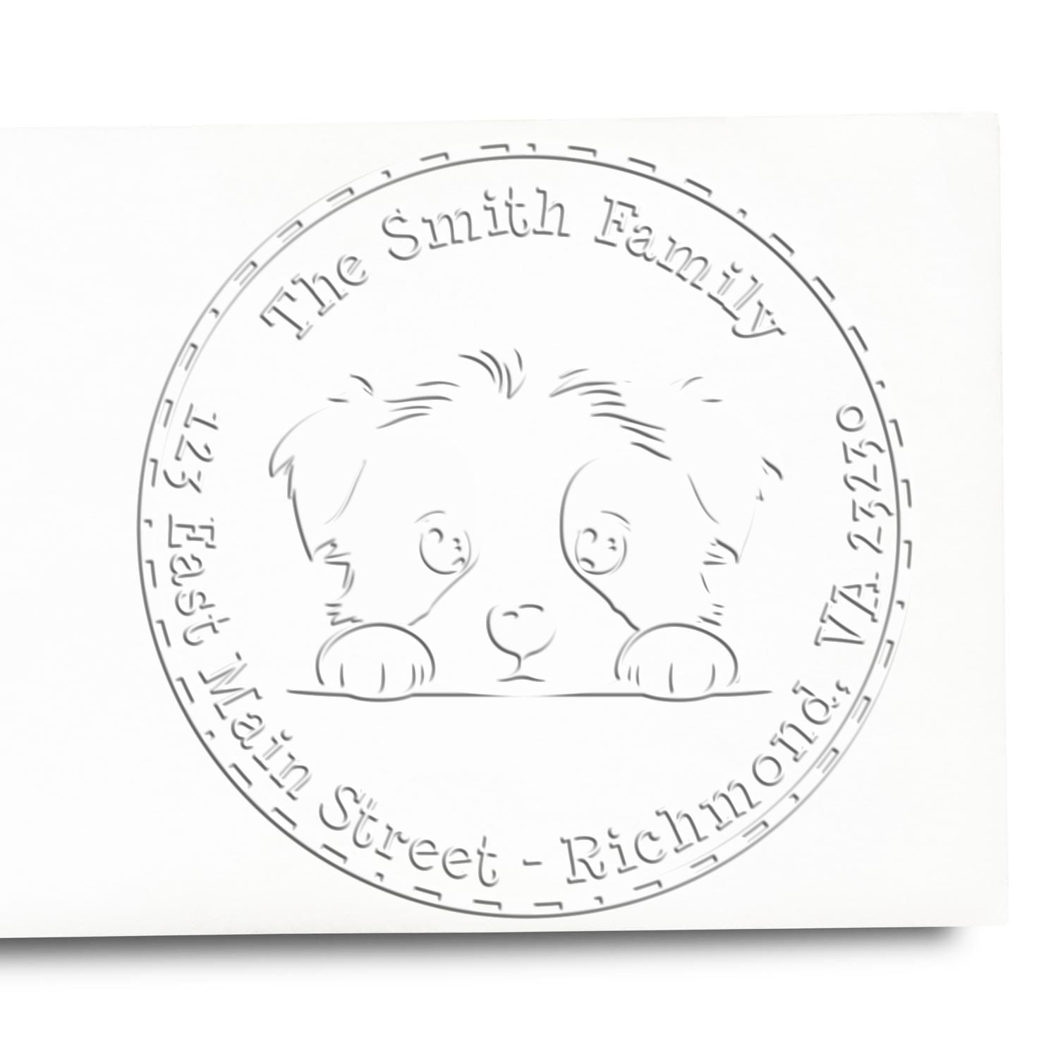 Soft Border Collie Customized Address Return Embosser - Engineer Seal Stamps