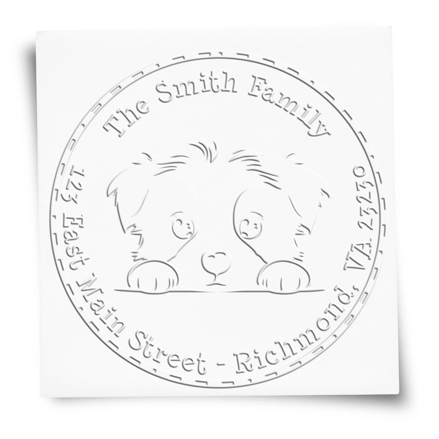 Hybrid Border Collie Mailing Address Embosser - Engineer Seal Stamps