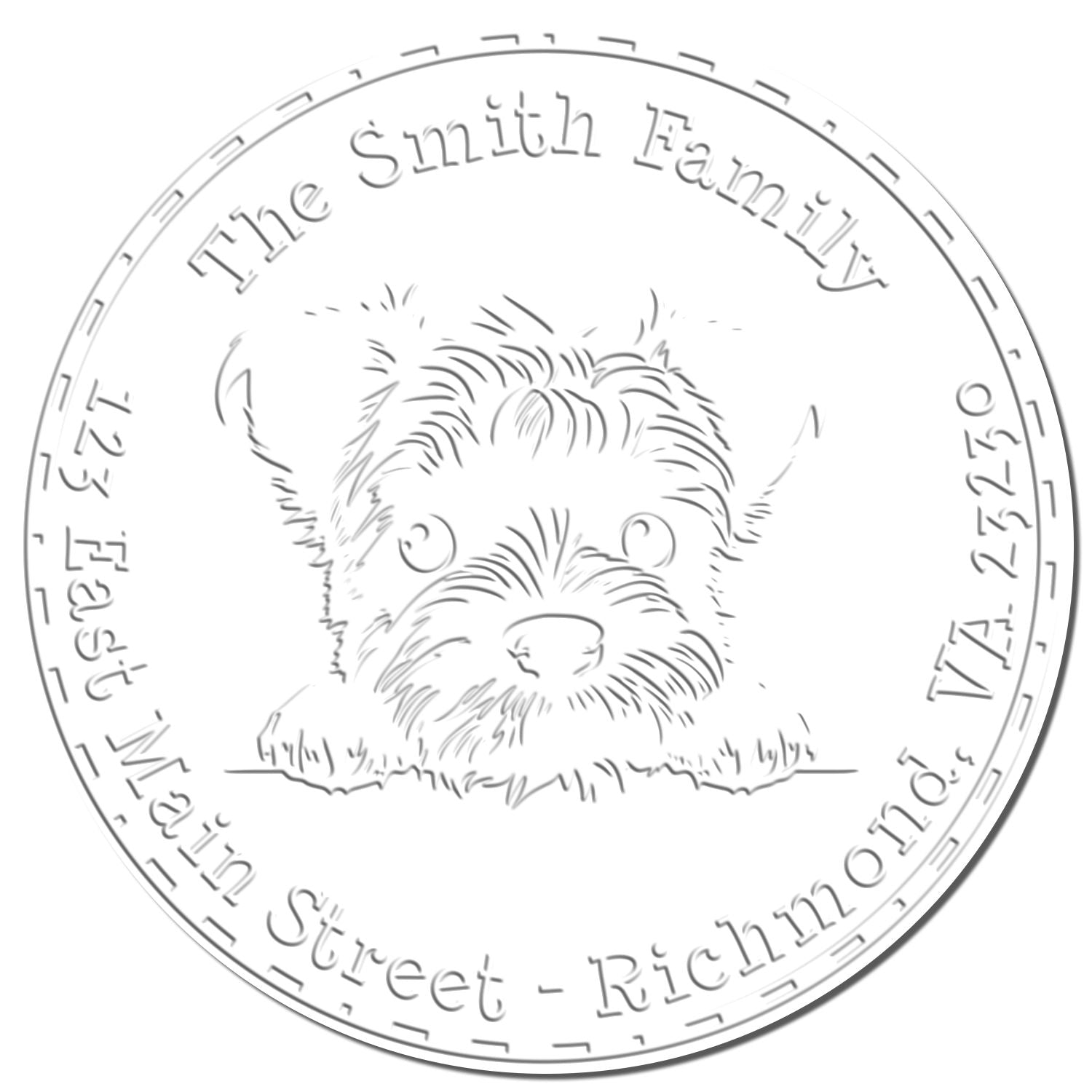 Border Terrier Custom Name and Address Desk Embosser - Engineer Seal Stamps