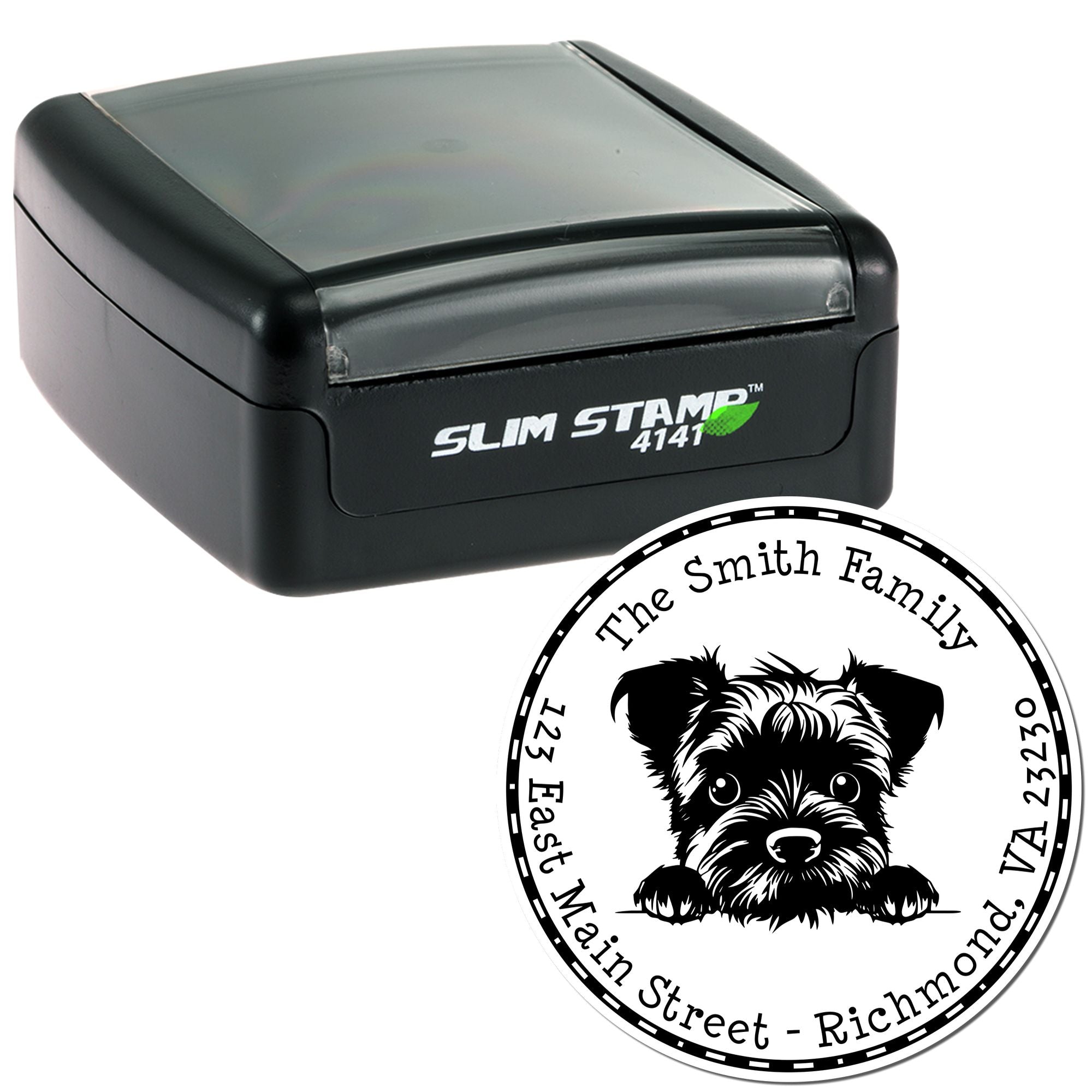 Slim Border Terrier Personalized Address Label Stamp - Engineer Seal Stamps