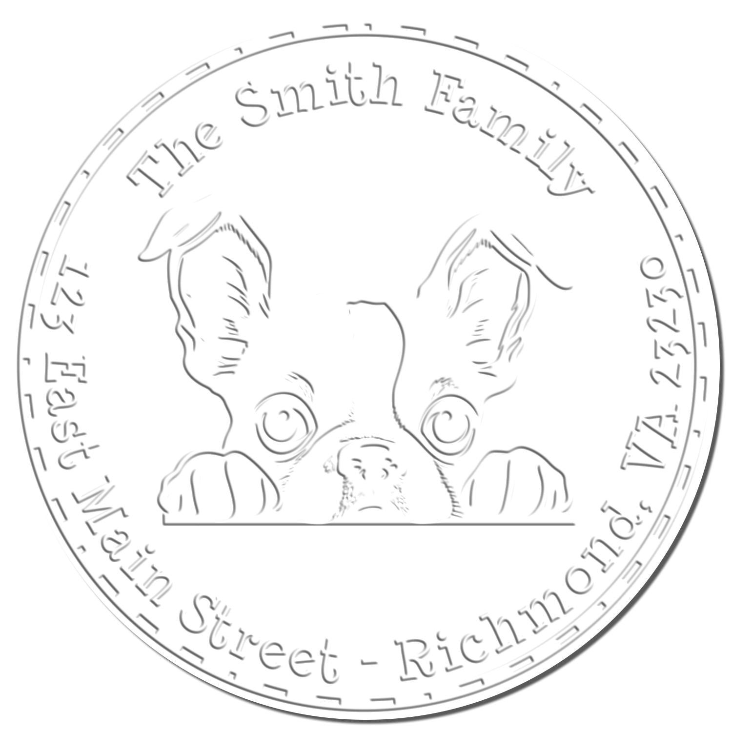 Hybrid Boston Terrier New Address Embosser - Engineer Seal Stamps