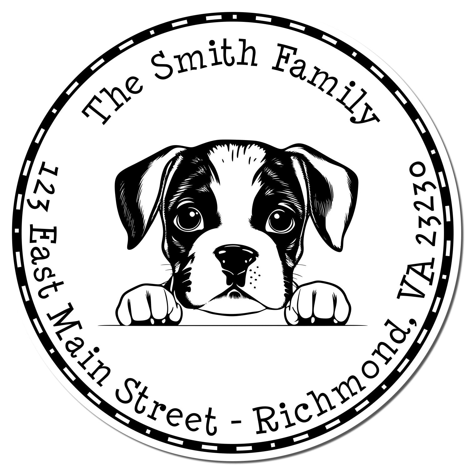 Round Pre-Inked Boxer Custom Inked Stamp - Engineer Seal Stamps