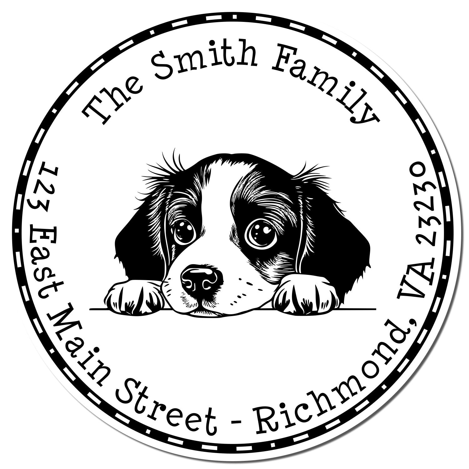 Round Brittany Customized Name and Address Rubber Stamp - Engineer Seal Stamps