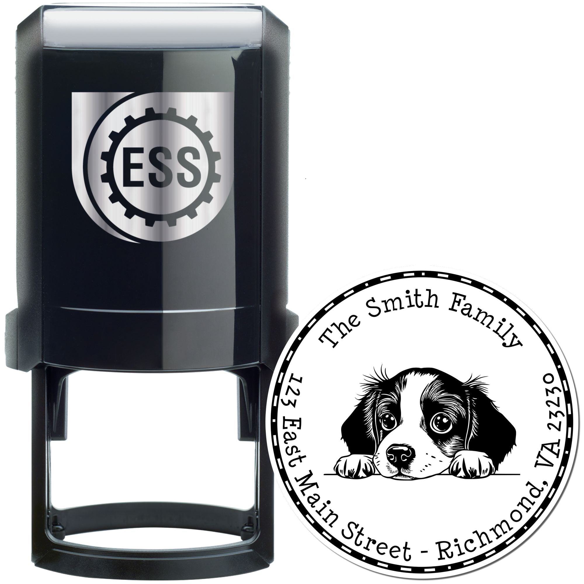 Round Self-Inking Brittany Custom Return Address Stamp - Engineer Seal Stamps