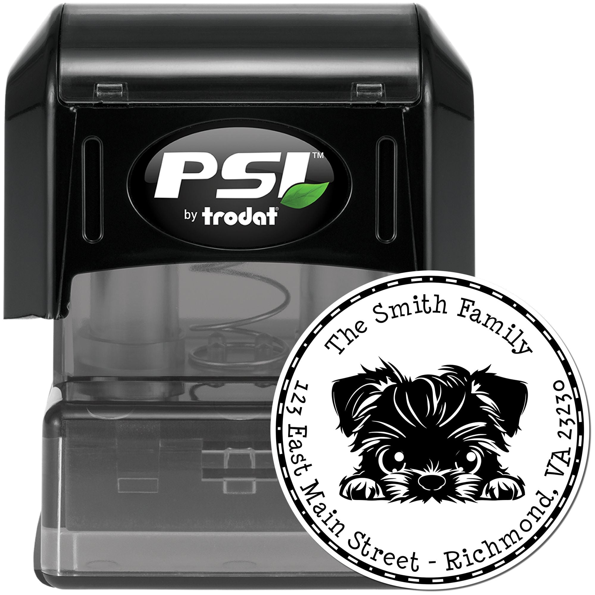 Round Pre-Inked Brussels Griffon Custom Custom Return Address Stamp - Engineer Seal Stamps