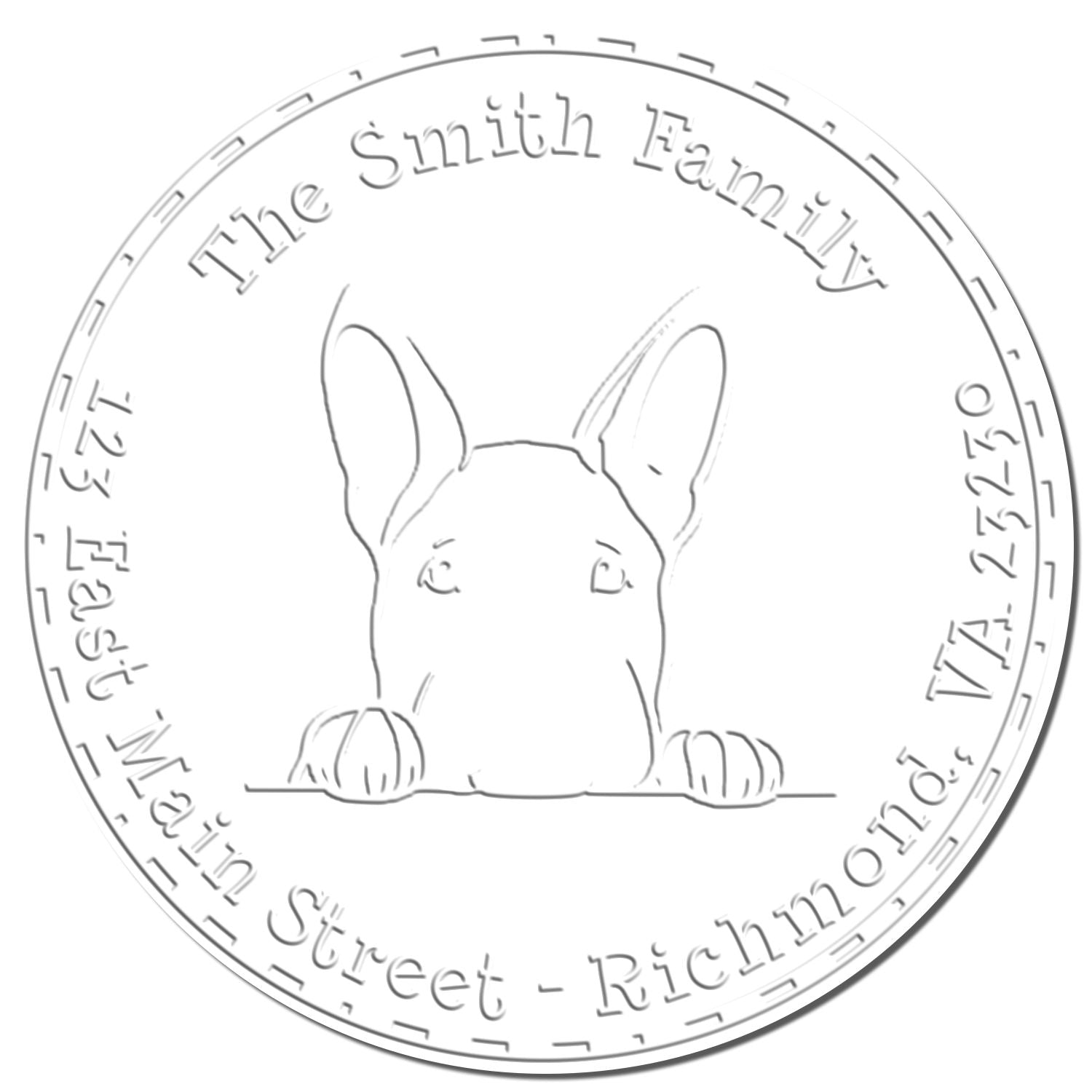 Bull Terrier Custom Home Address Seal Desk Embosser - Engineer Seal Stamps