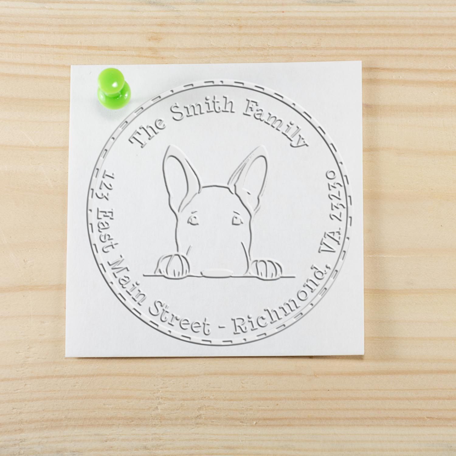Soft Bull Terrier Customized Home Address Embosser - Engineer Seal Stamps