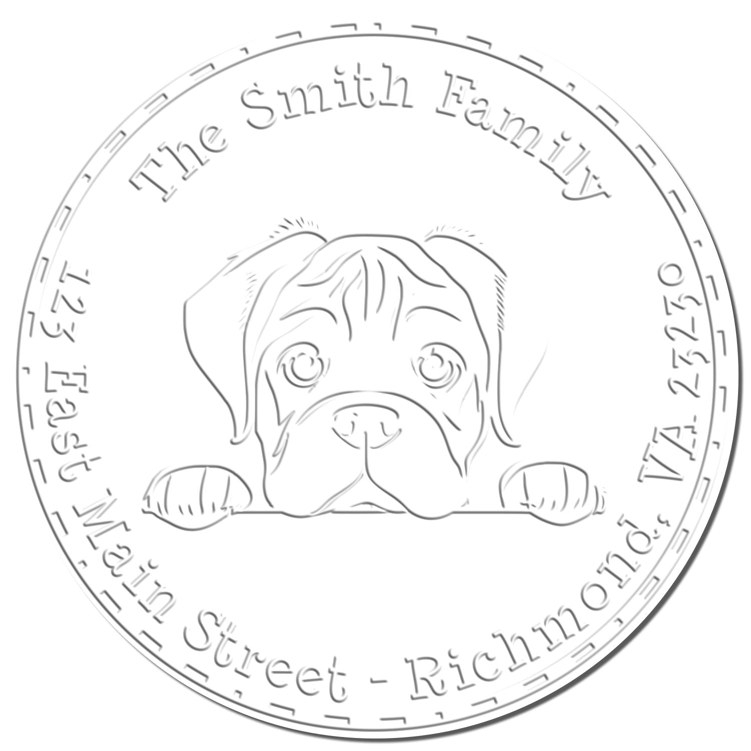 Bullmastiff Custom New Home Address Desk Embosser - Engineer Seal Stamps