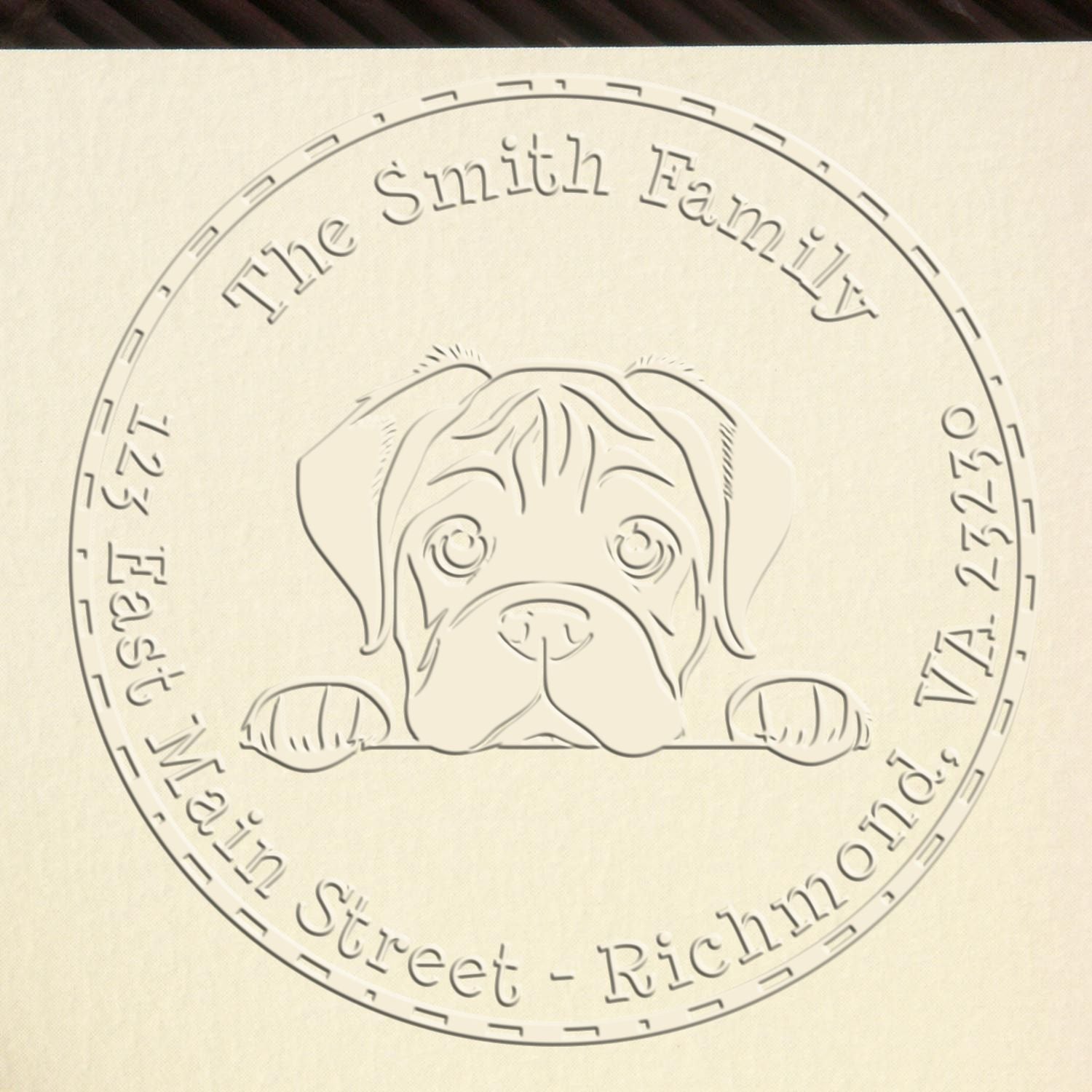 Soft Bullmastiff Customized Home Address Seal Embosser - Engineer Seal Stamps