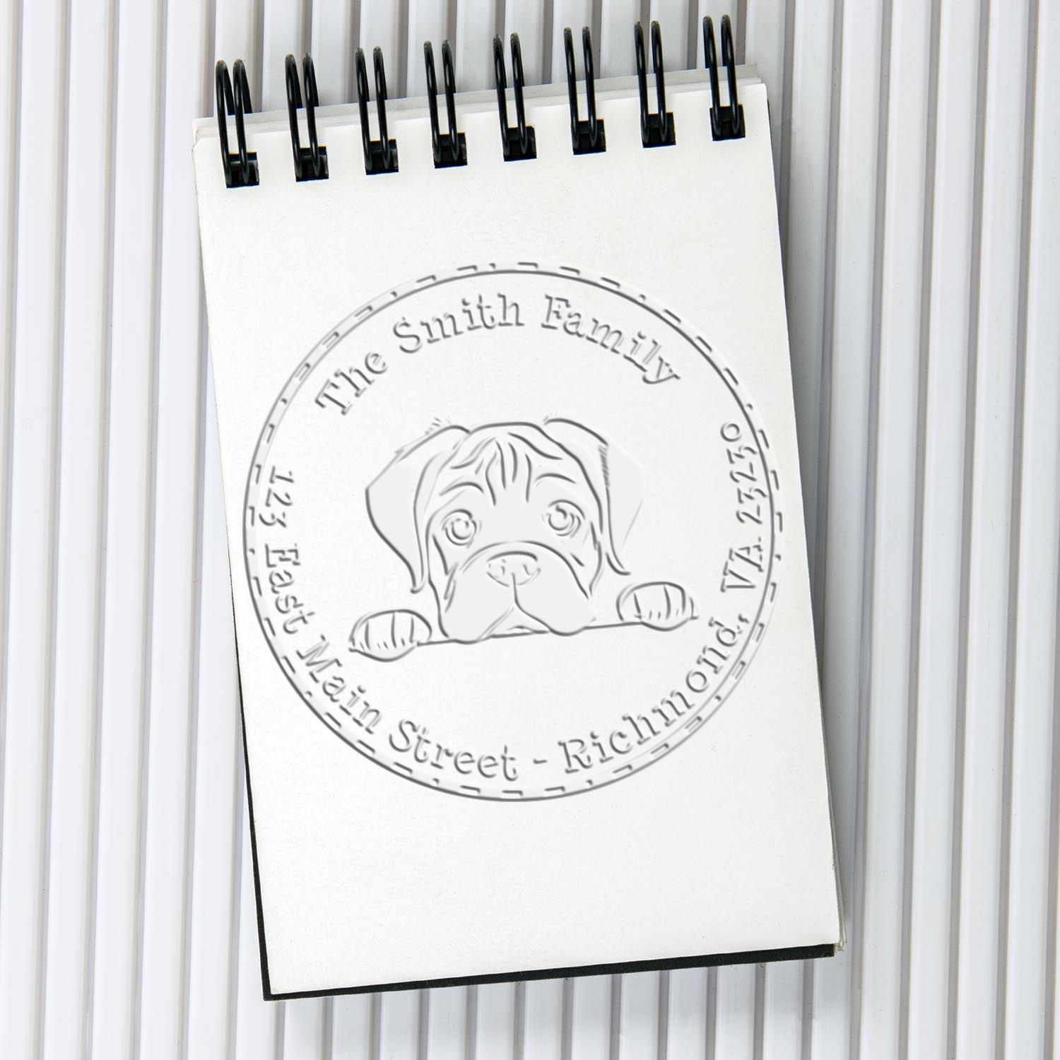Bullmastiff Custom New Home Address Desk Embosser - Engineer Seal Stamps