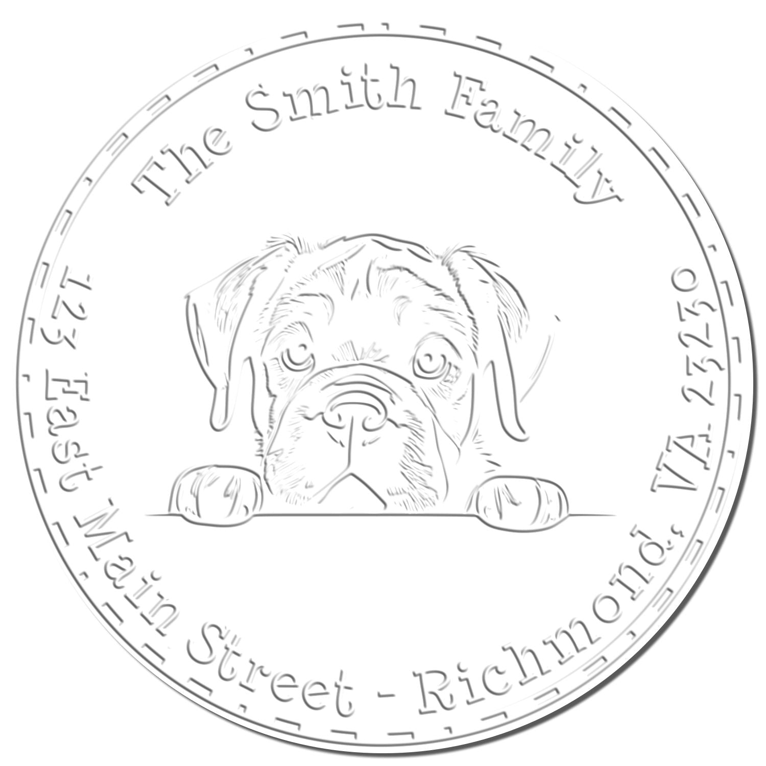 Cane Corso Custom New Home Address Seal Desk Embosser - Engineer Seal Stamps