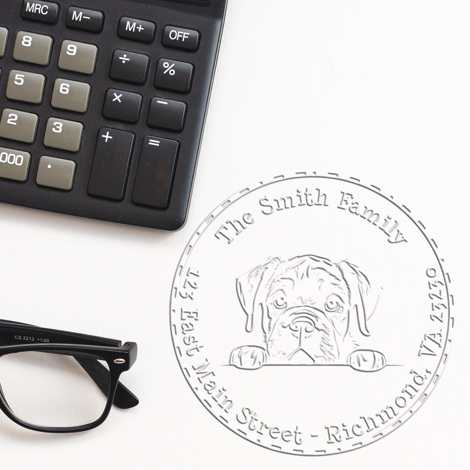 Cane Corso Custom New Home Address Seal Desk Embosser - Engineer Seal Stamps