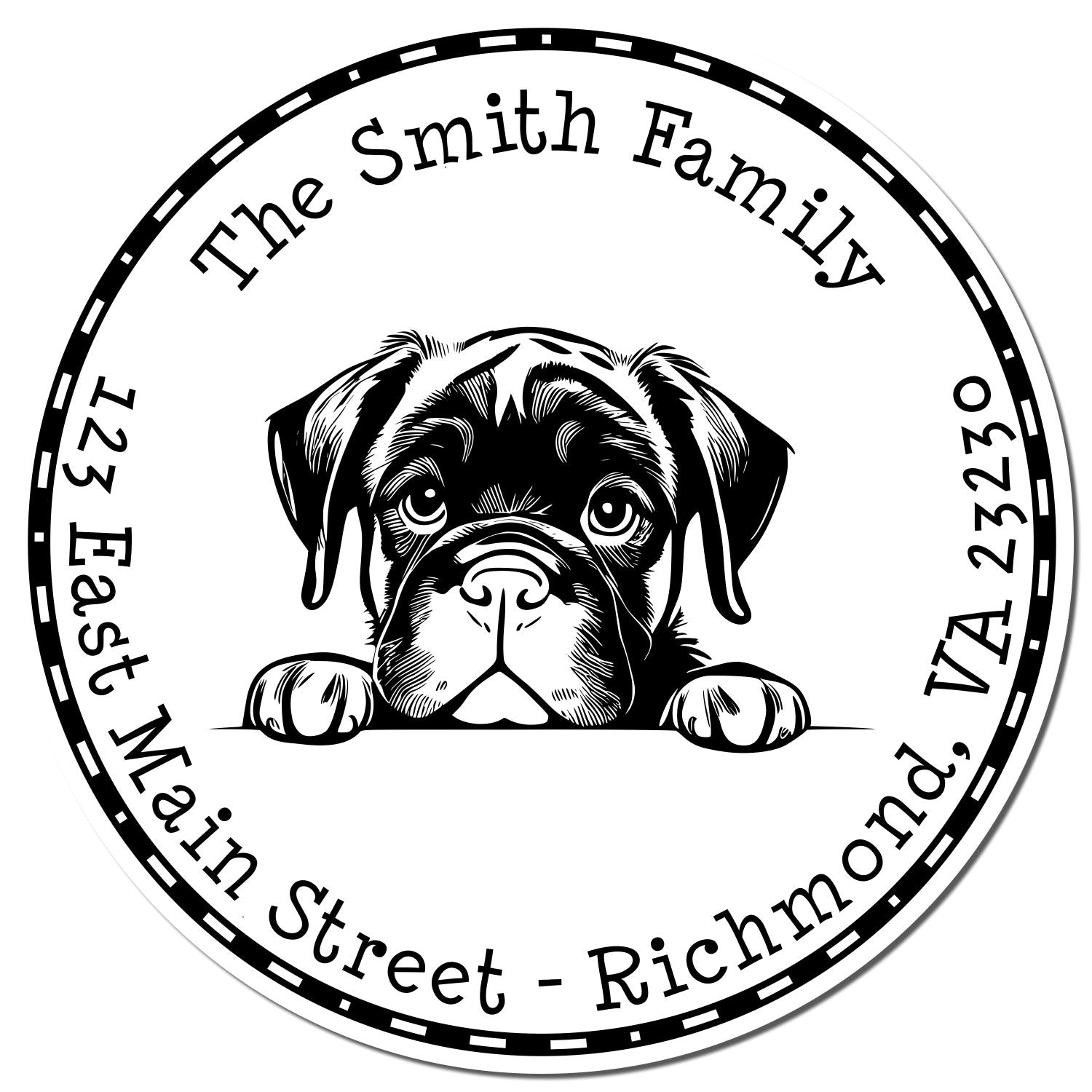 Round Cane Corso Customized Mail Rubber Stamp - Engineer Seal Stamps