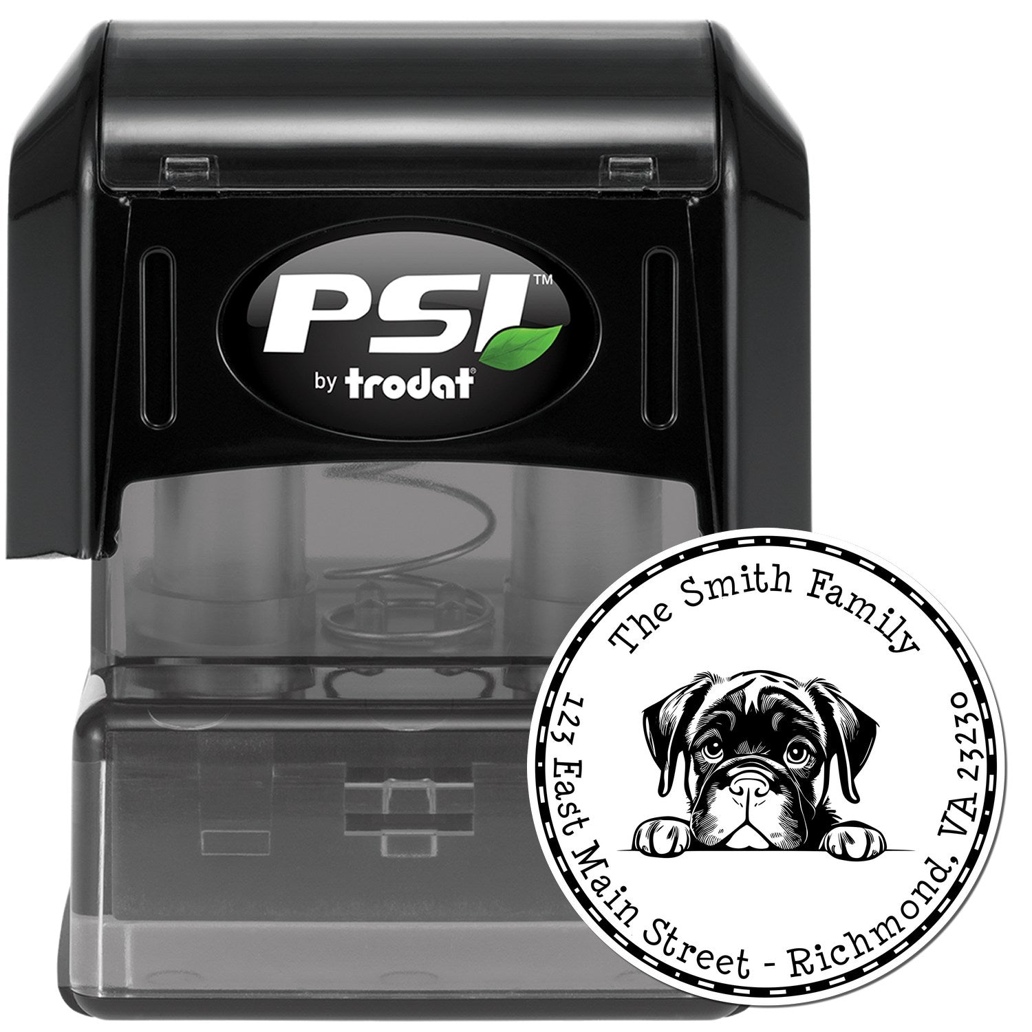 Round Pre-Inked Cane Corso Custom Easy-To-Use Address Stamp - Engineer Seal Stamps