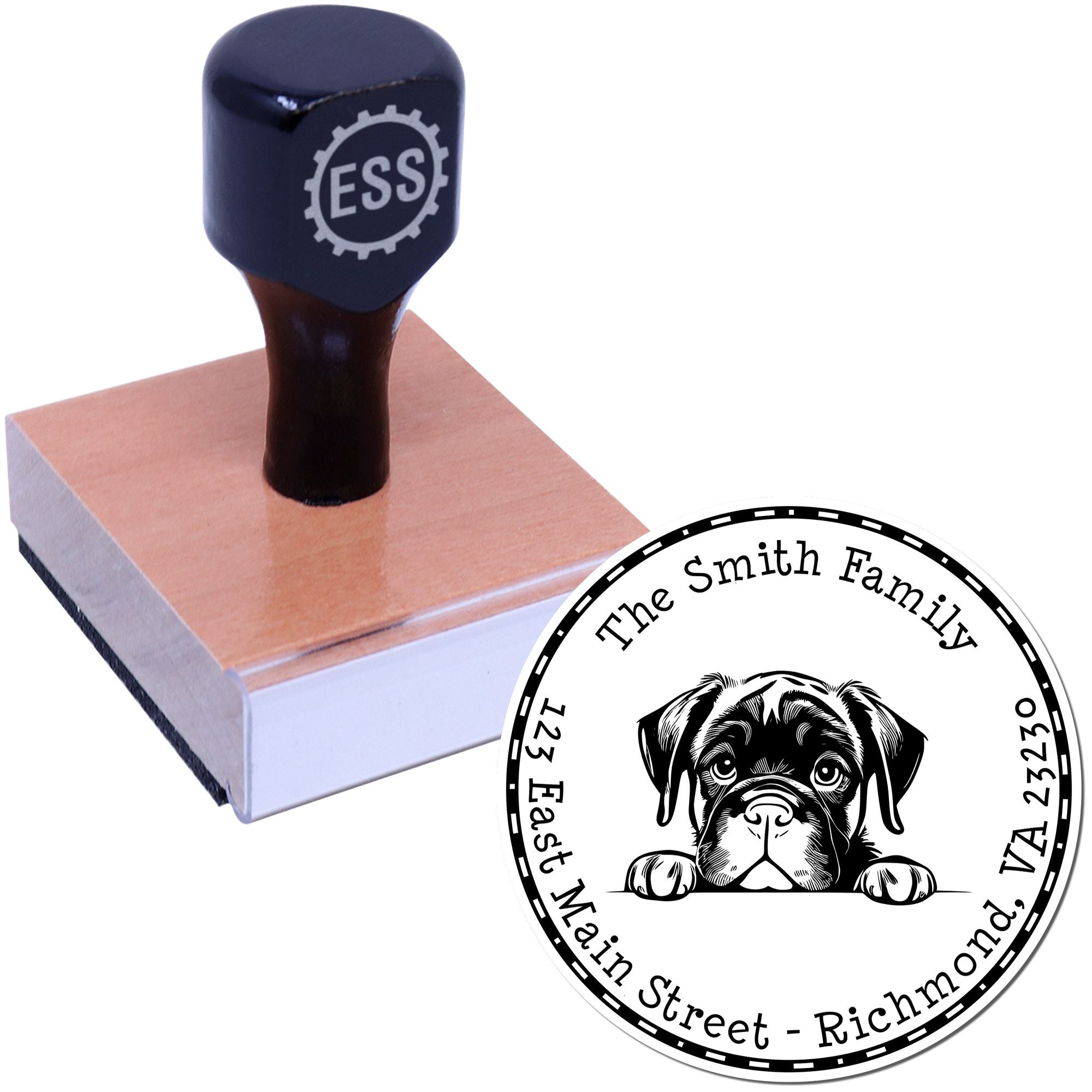 Round Cane Corso Customized Mail Rubber Stamp