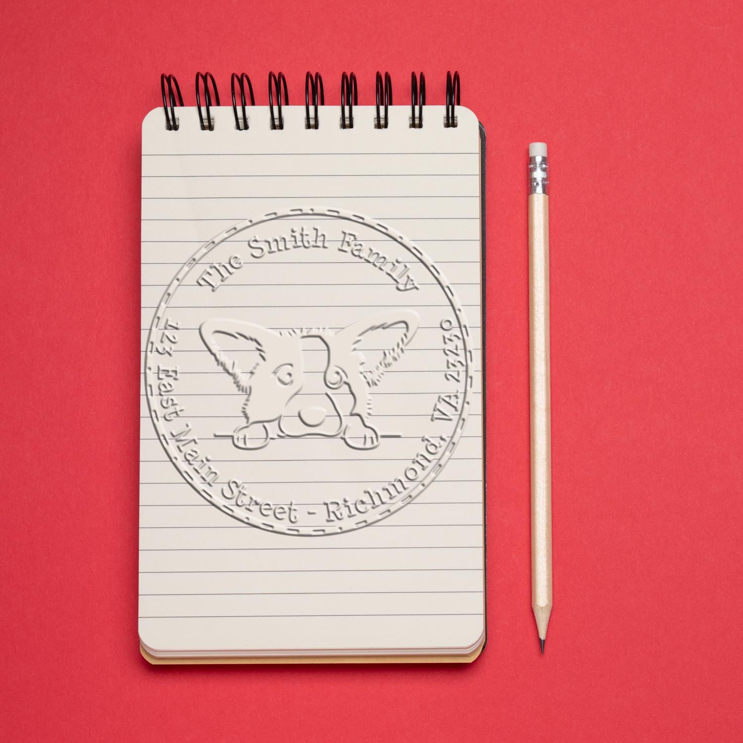 Soft Cardigan Welsh Corgi Customized Address Label Seal Embosser - Engineer Seal Stamps