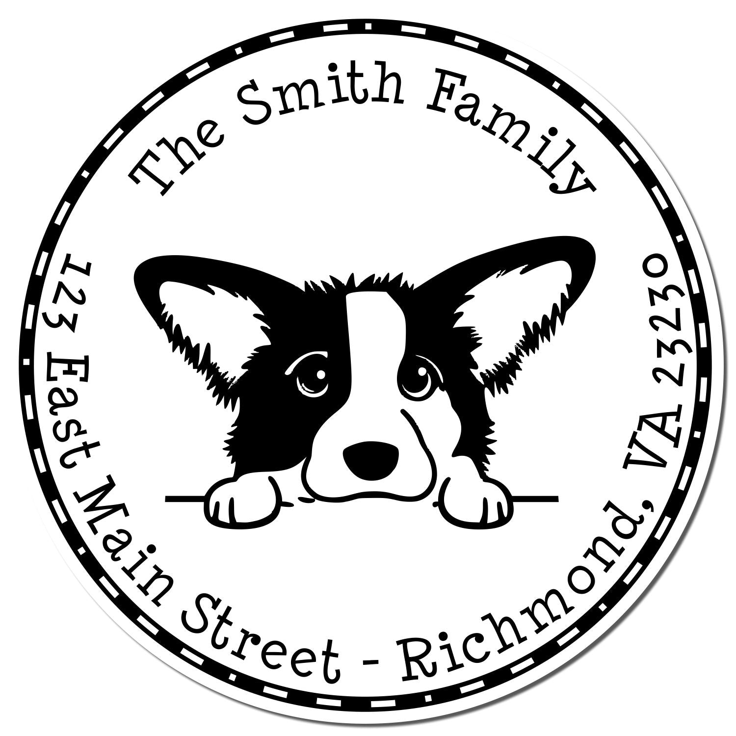 Slim Cardigan Welsh Corgi Personalized Easy-To-Use Address Stamp - Engineer Seal Stamps