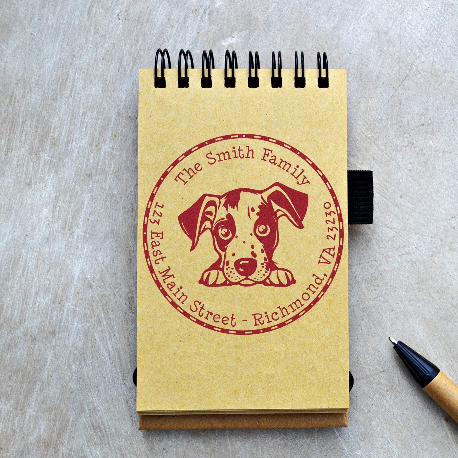Round Catahoula Customized House Address Rubber Stamp - Engineer Seal Stamps