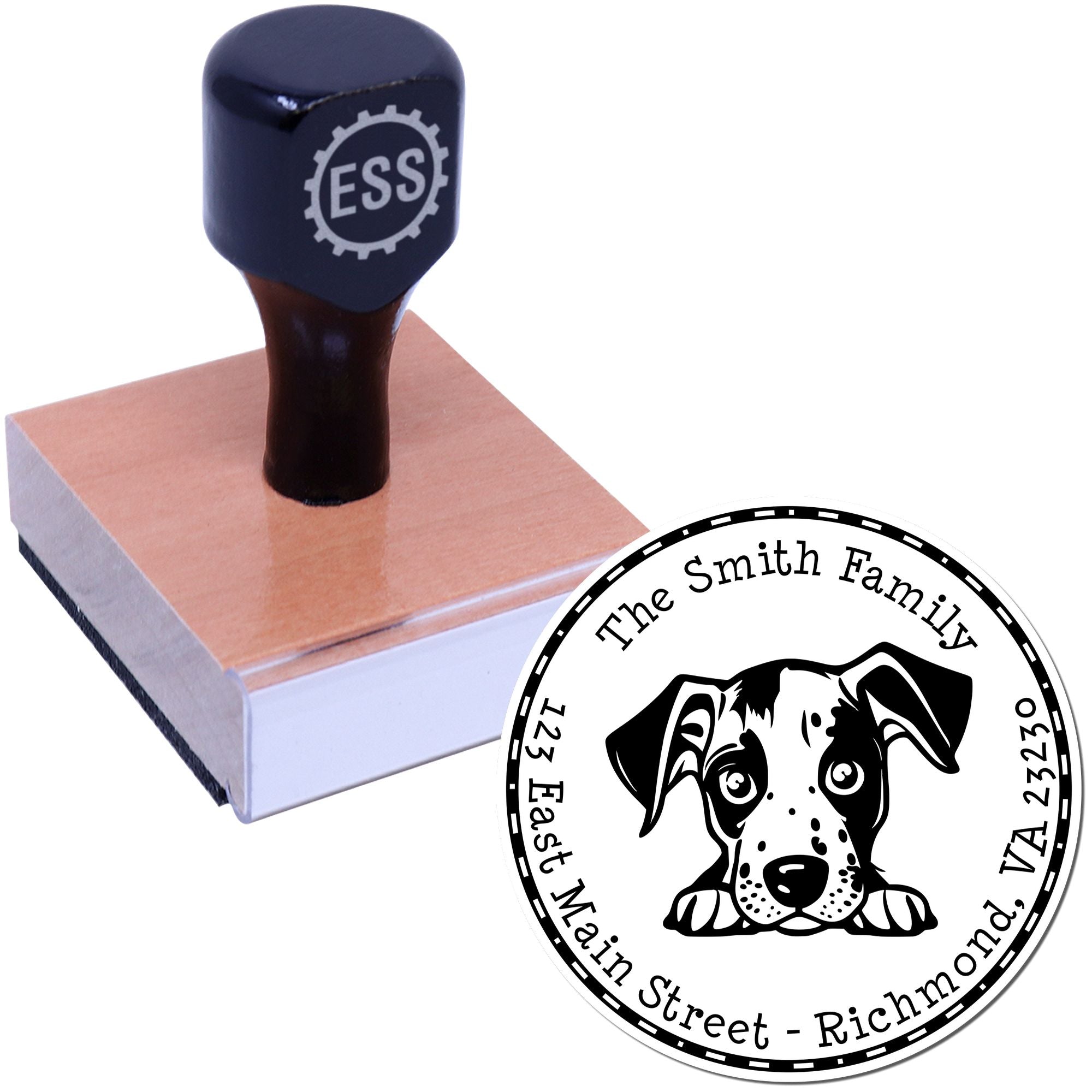 Round Catahoula Customized House Address Rubber Stamp
