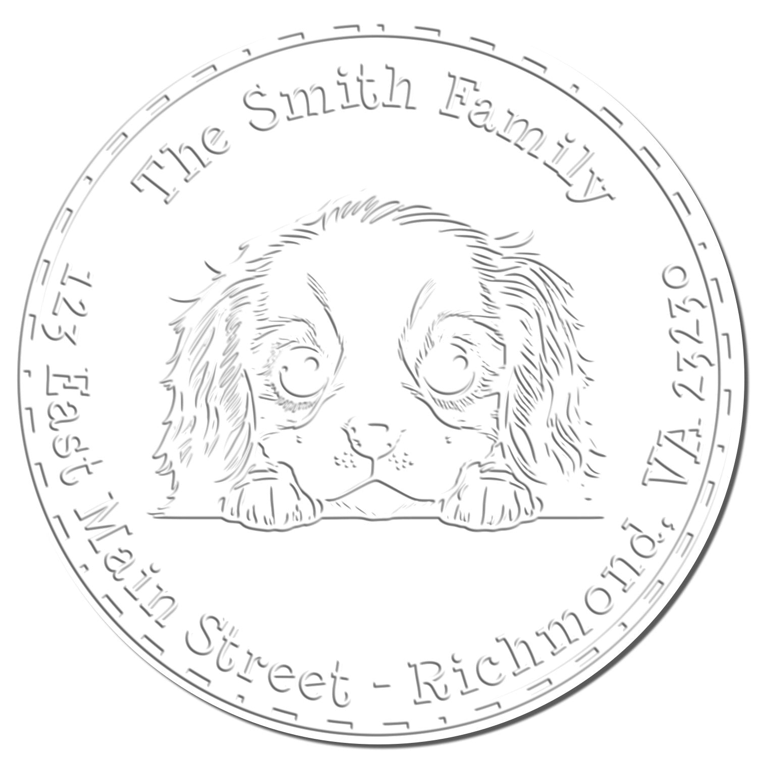 Hybrid Cavalier King Charles Spaniel Customized Name and Address Seal Embosser - Engineer Seal Stamps